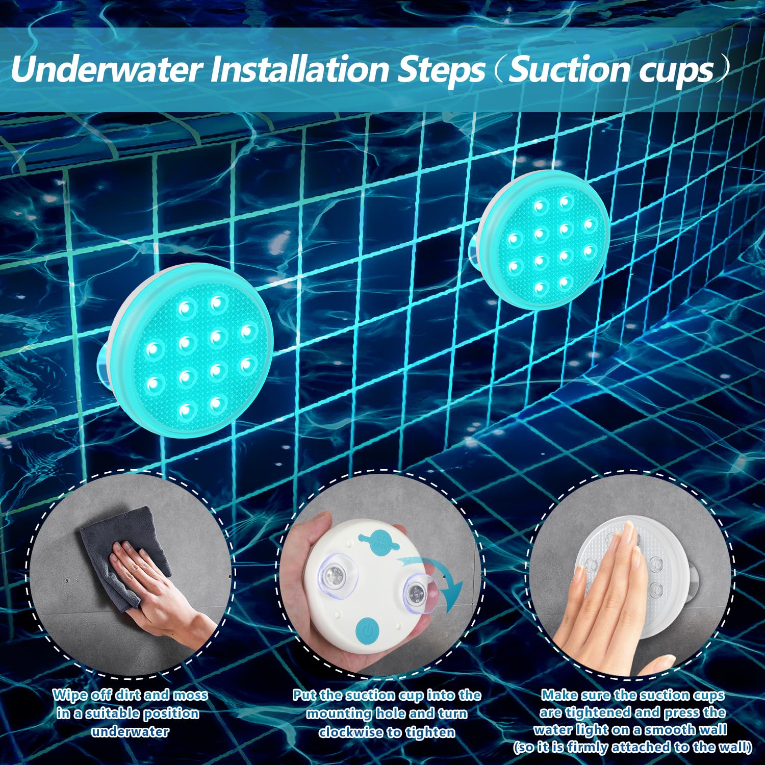 Mroace Rechargeable Waterproof Pool LED Light