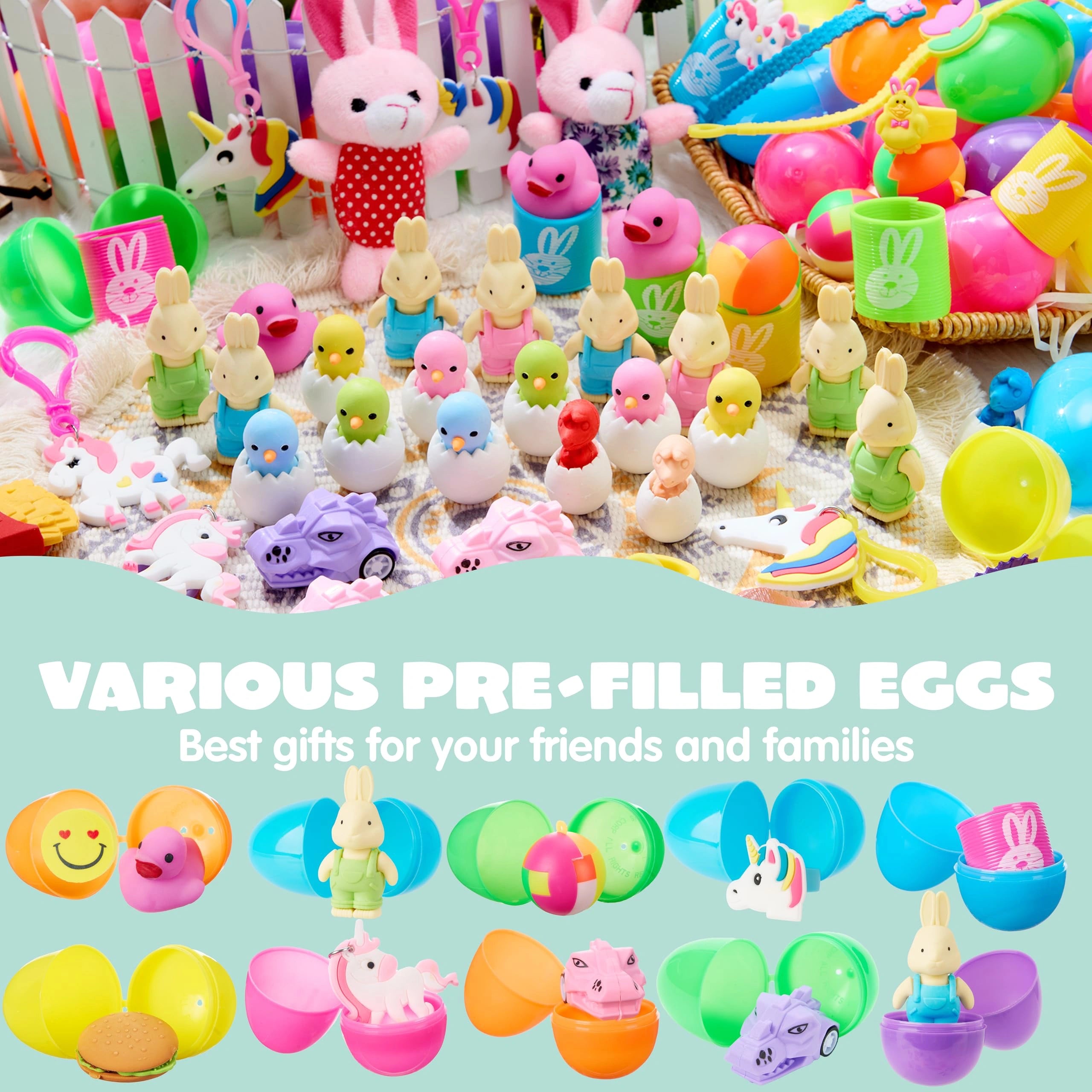 Mroace Prefilled Easter Eggs Toy Set