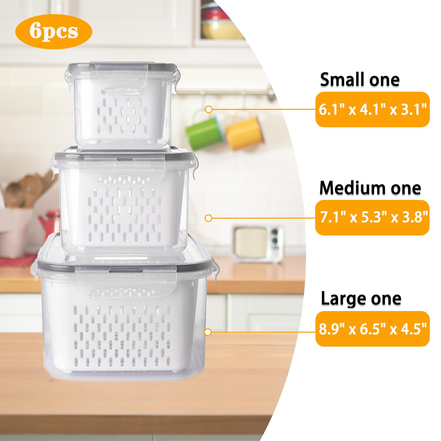Mroace Produce Saver Containers Set