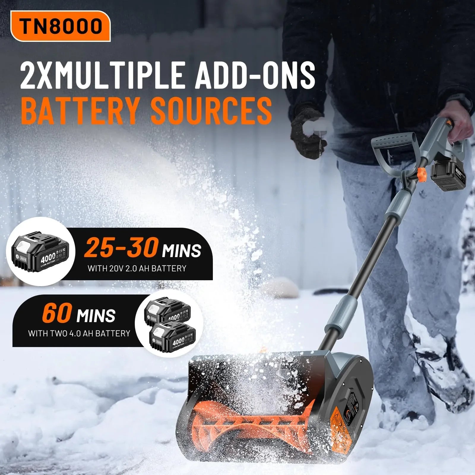 Mroace Cordless 8000mAh Electric Snow Shovel - MROACE