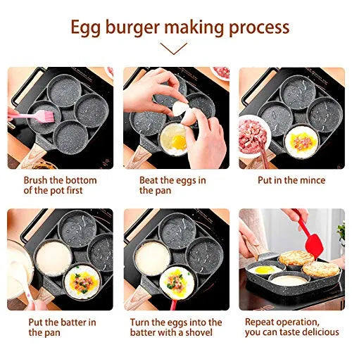 Mroace Nonstick 4-Cup Pancake Egg Frying Pan