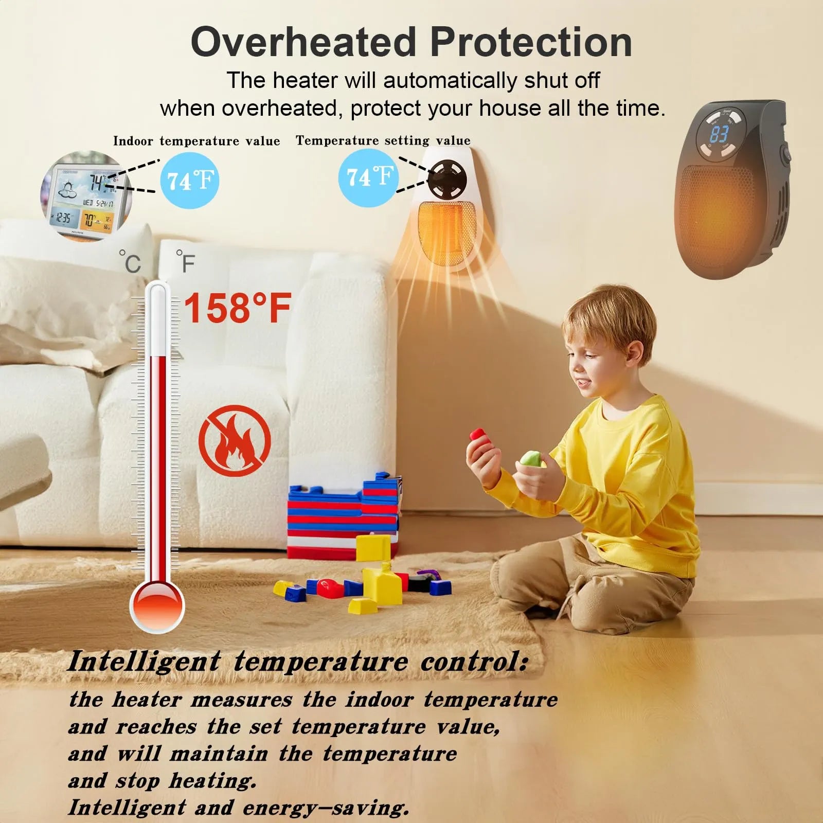 Mroace Wall Outlet Space Heater