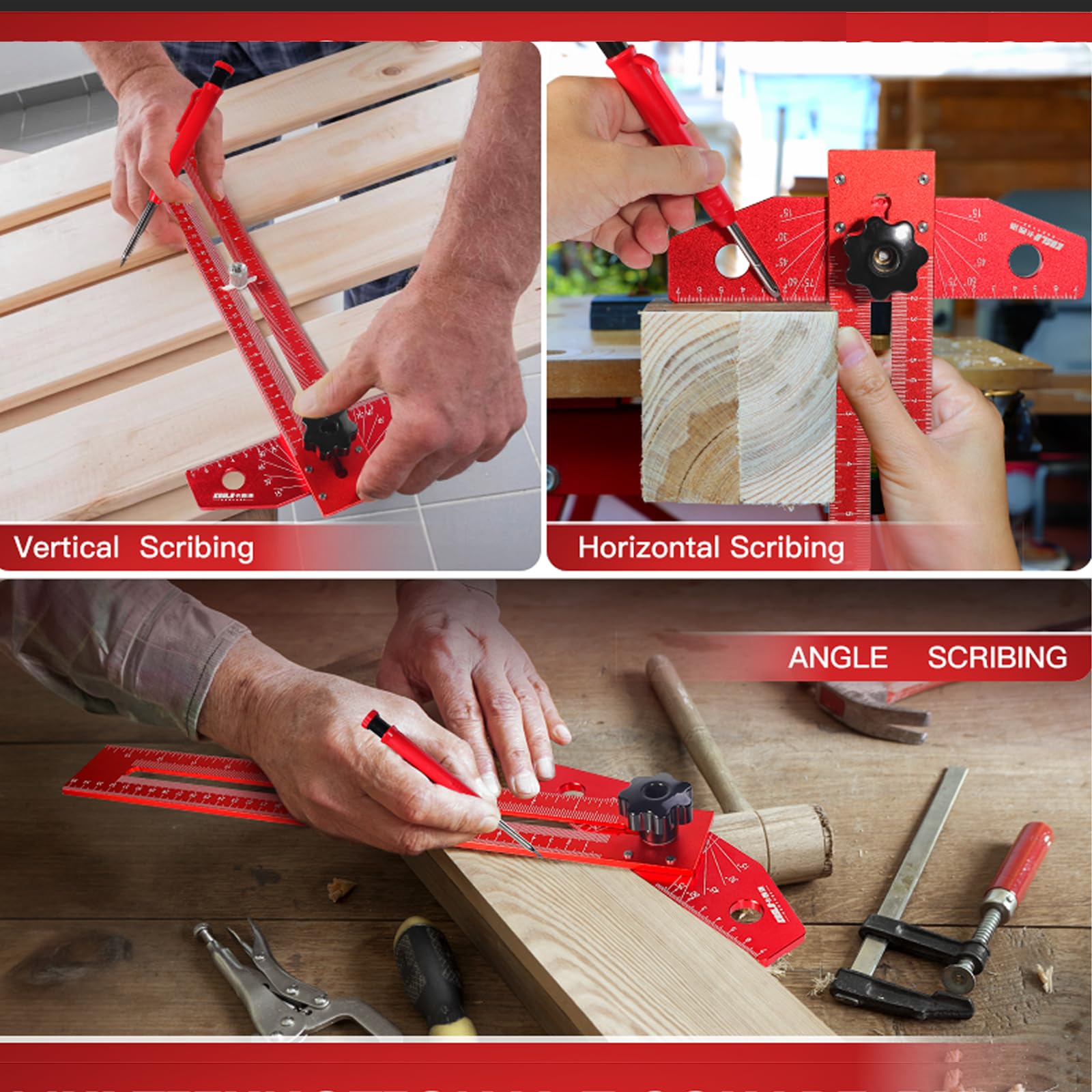 Mroace Adjustable Woodworking Marking Ruler