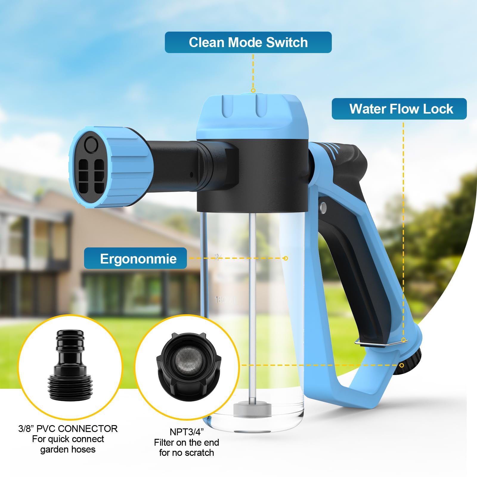 Mroace Car Wash Foam Gun for Garden Hose