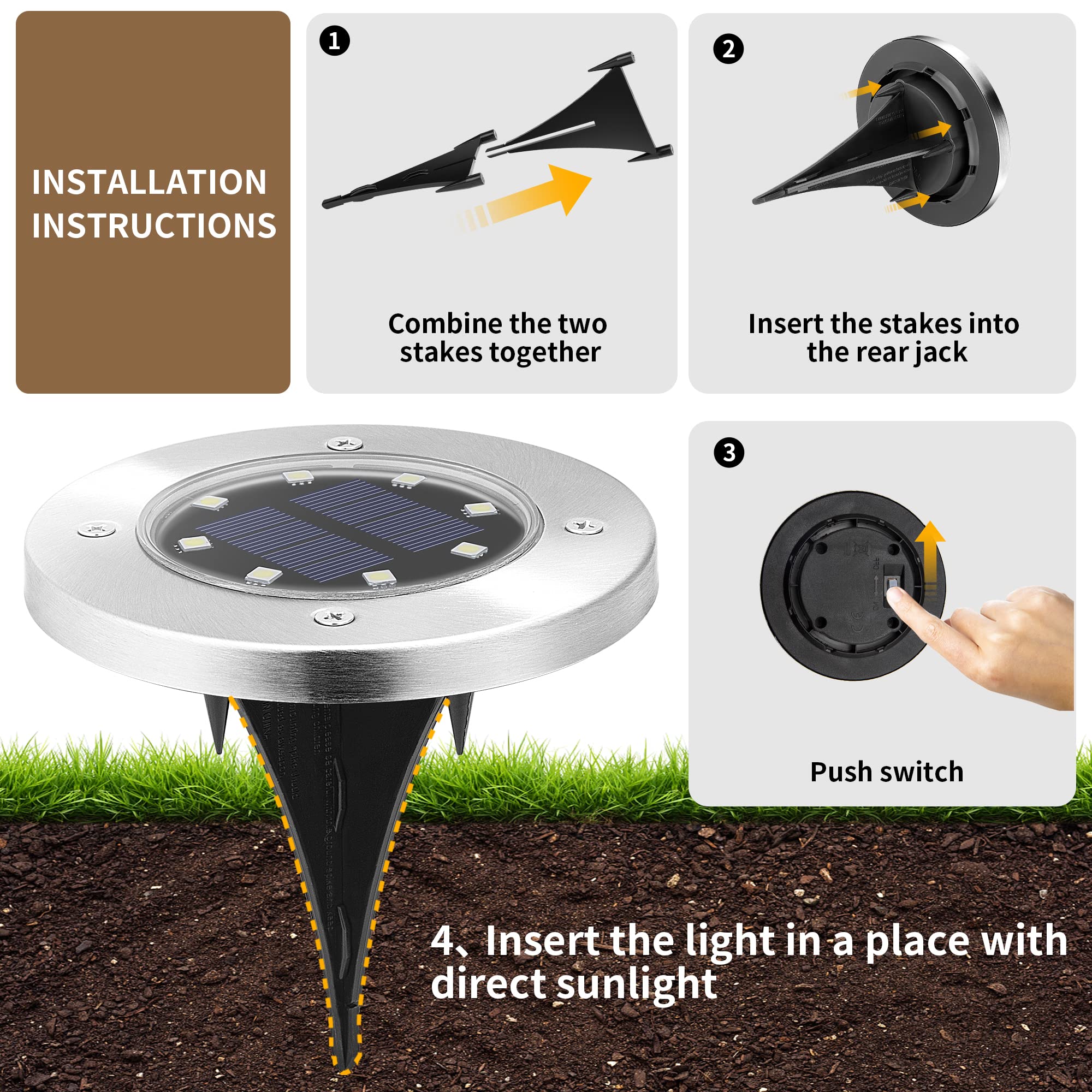Mroace Waterproof Solar Landscape Lights