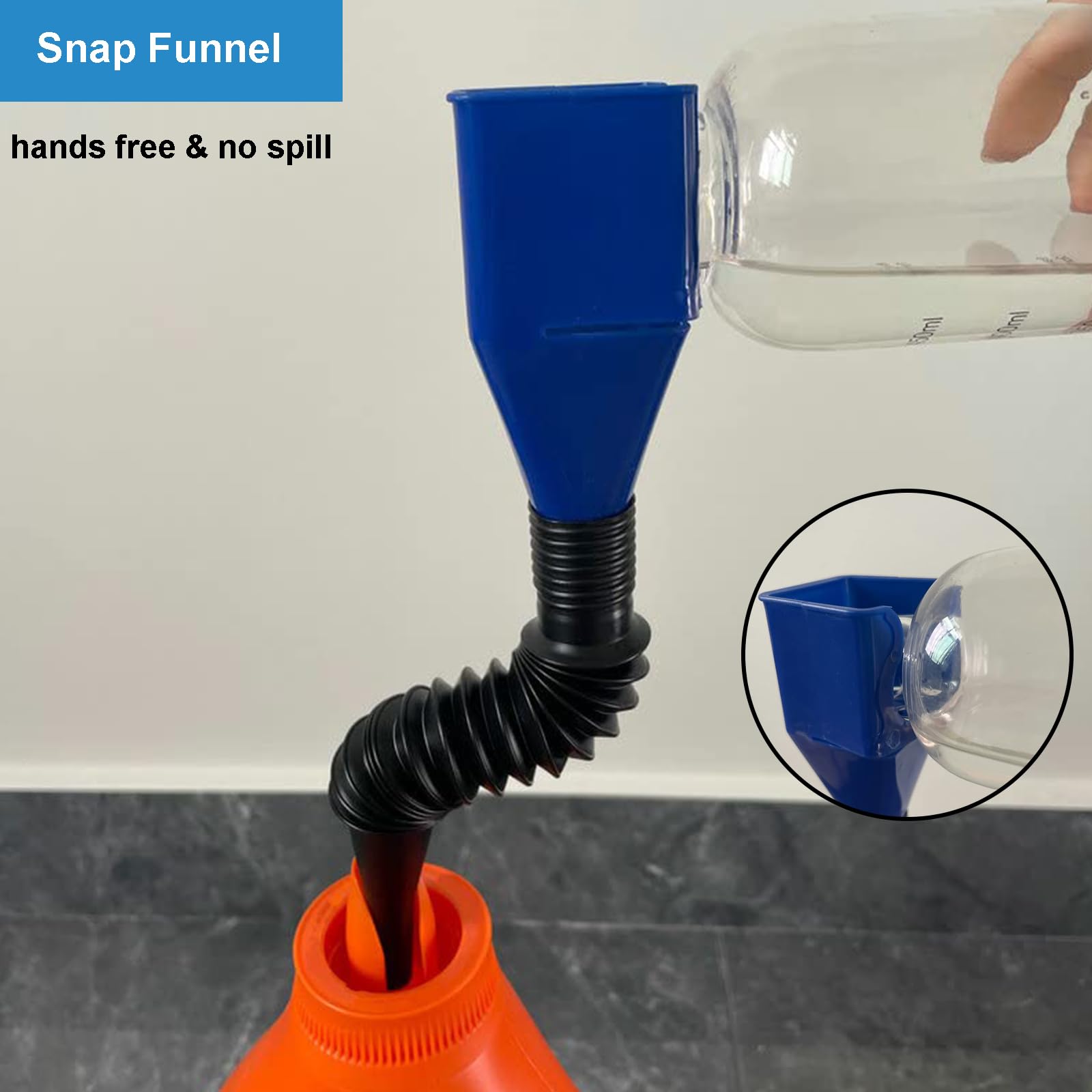 Mroace Car Flexible Draining Tool Snap Funnel