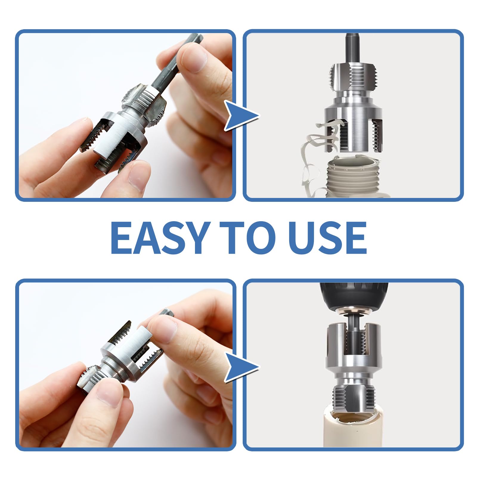 Mroace 2-in-1 Internal & External Pipe Threader Tool Set