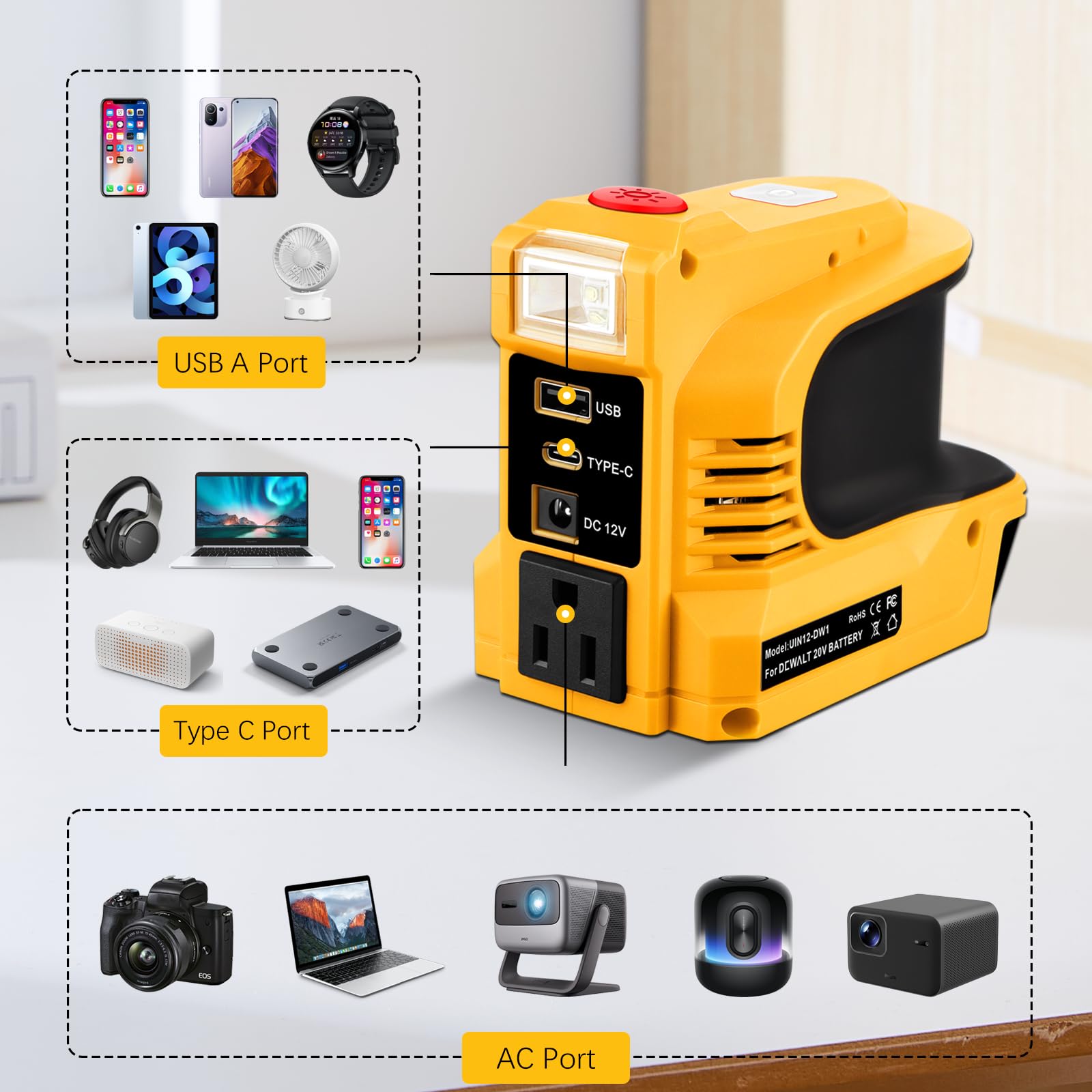 Mroace Portable Power Inverter Adapter