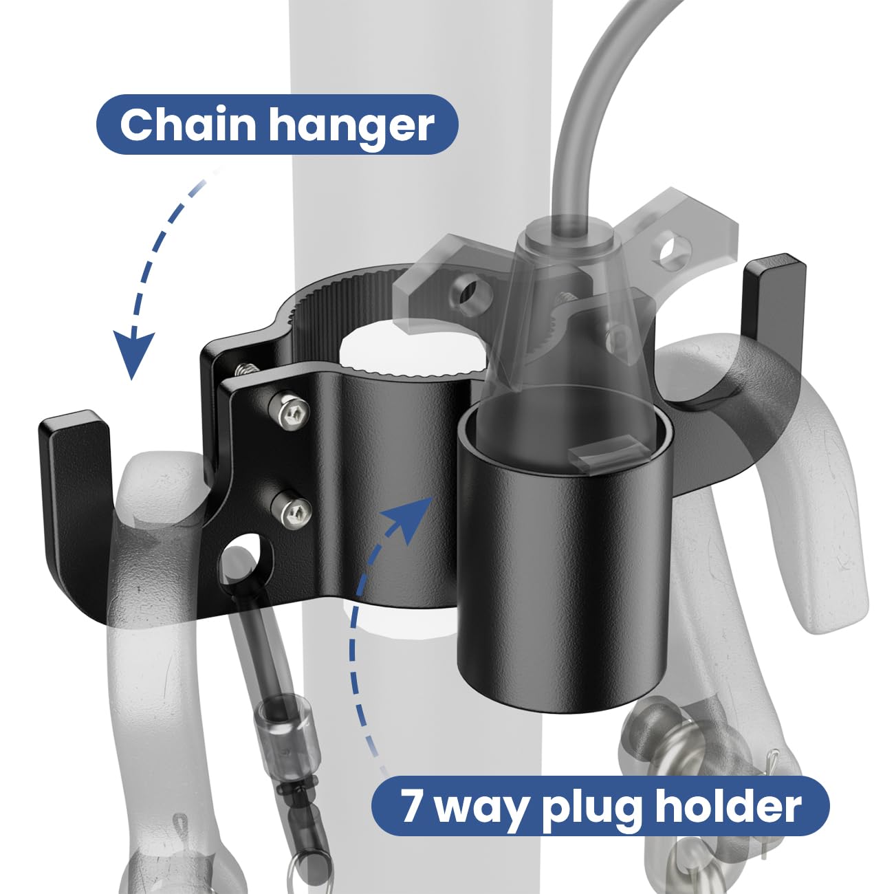Mroace Aluminum Trailer Towing Chain Organizer
