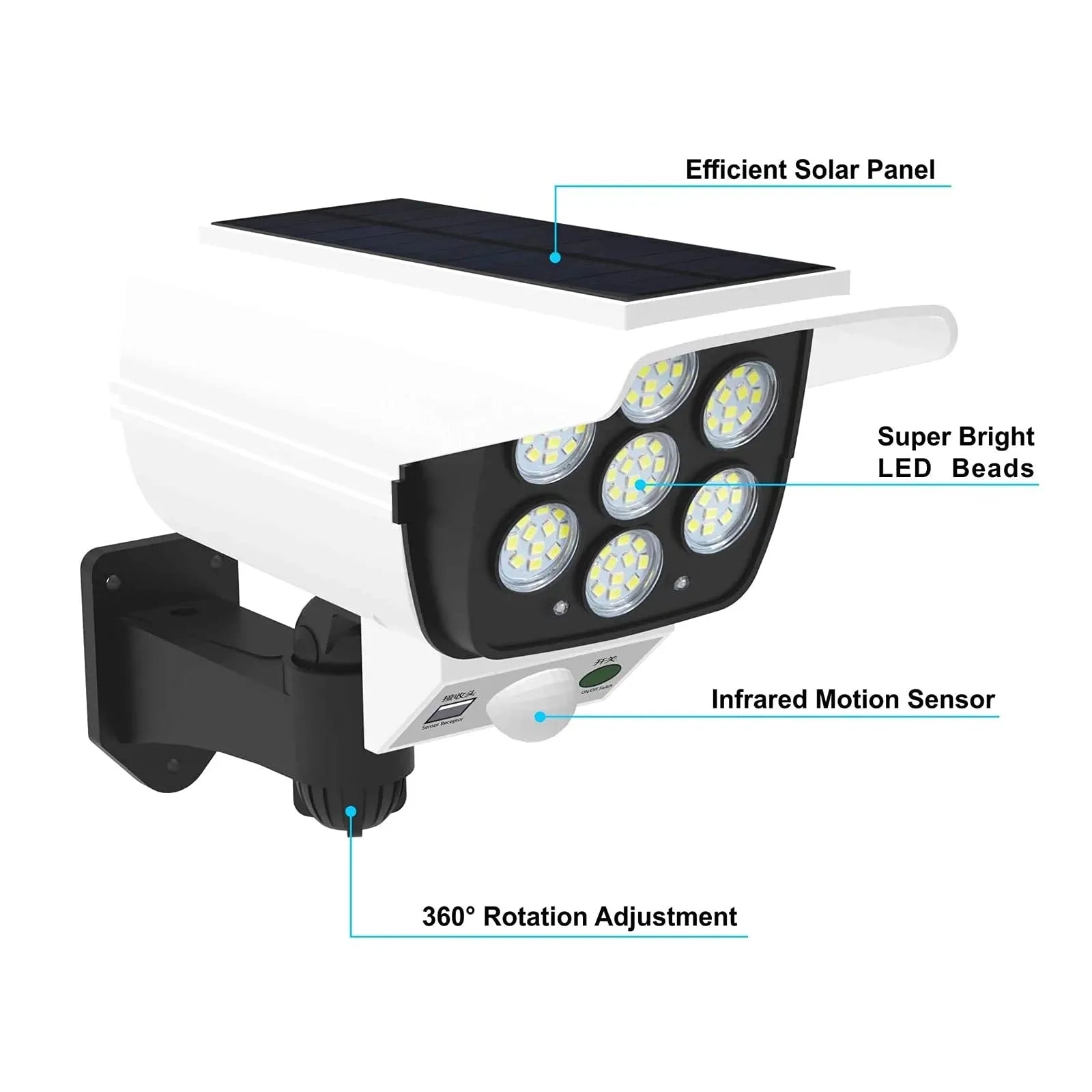 Mroace Solar Motion Sensor LED Spotlight