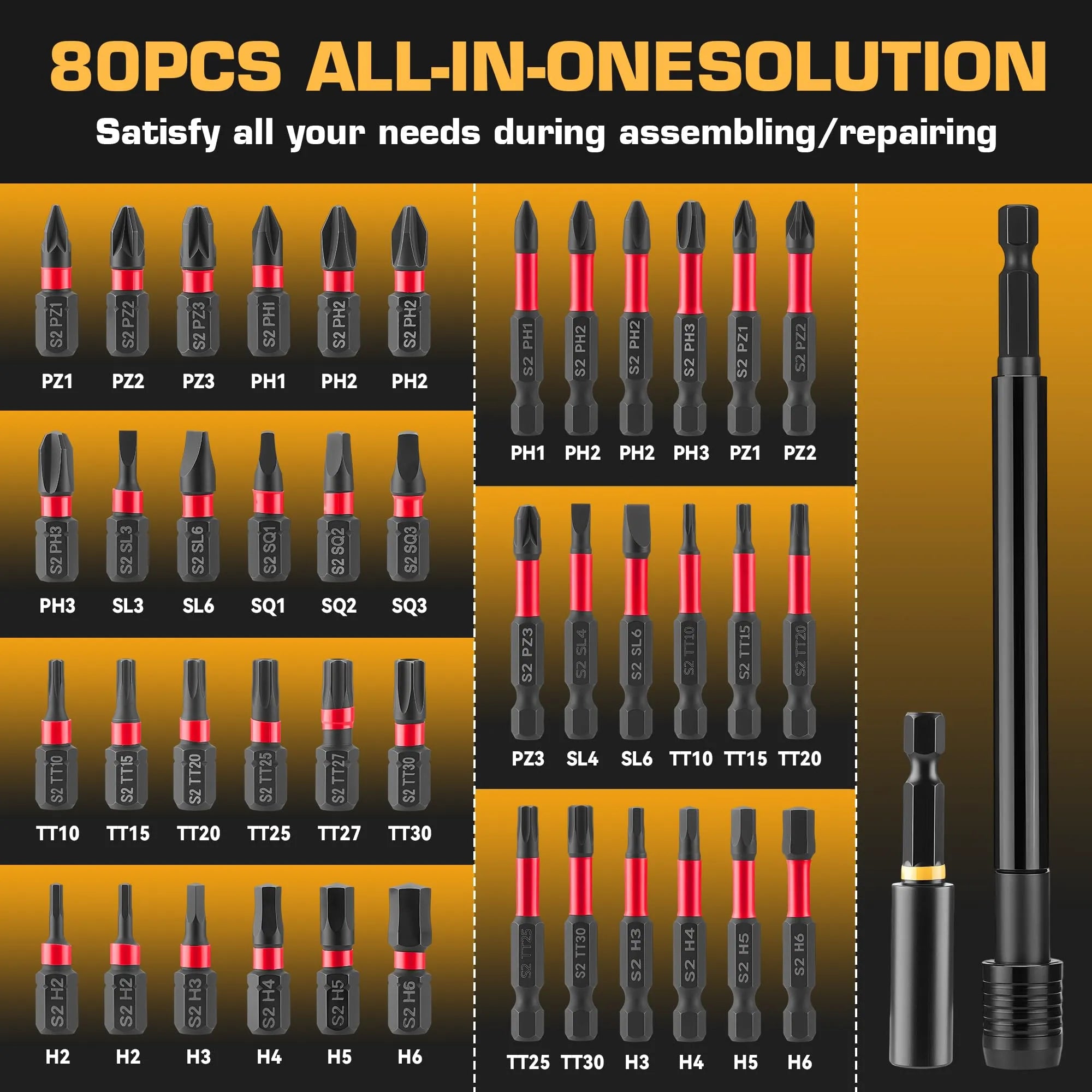 Mroace Magnetic Impact Nut Driver Set