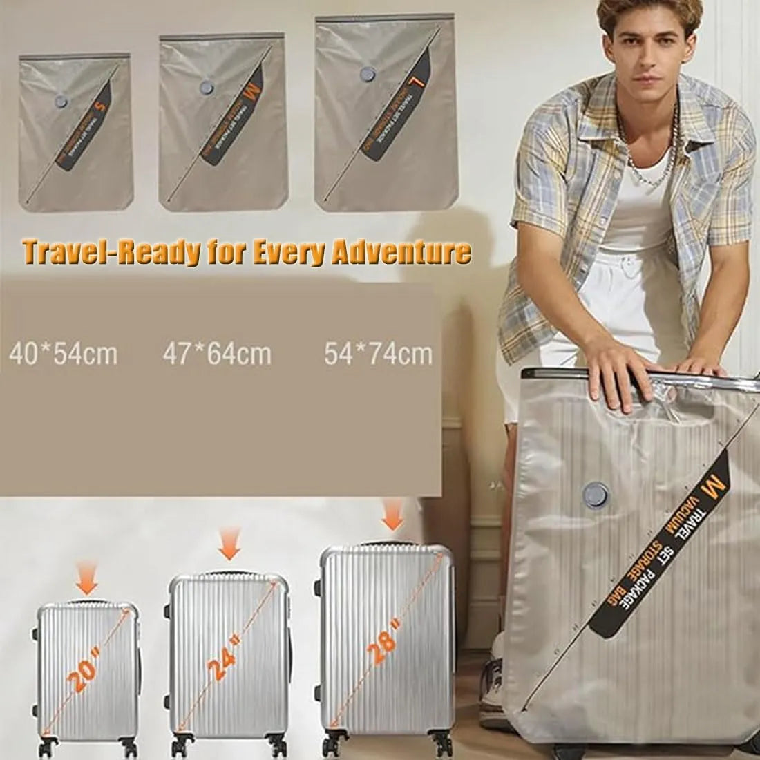 Mroace Cordless USB Rechargeable Vacuum Storage Bag Set