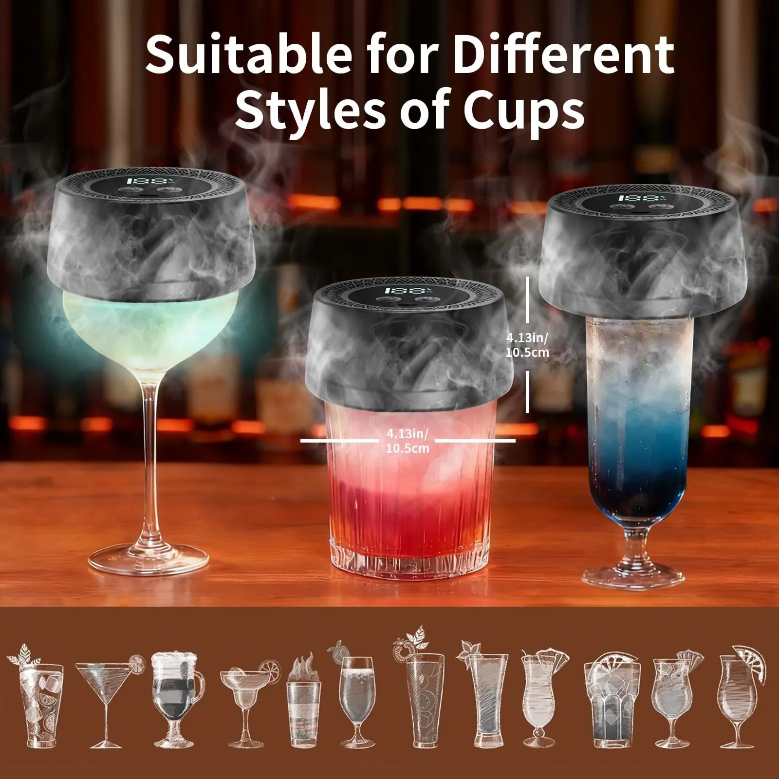 Mroace Rechargeable Built-In Lighter Whiskey Smoker Kit - MROACE