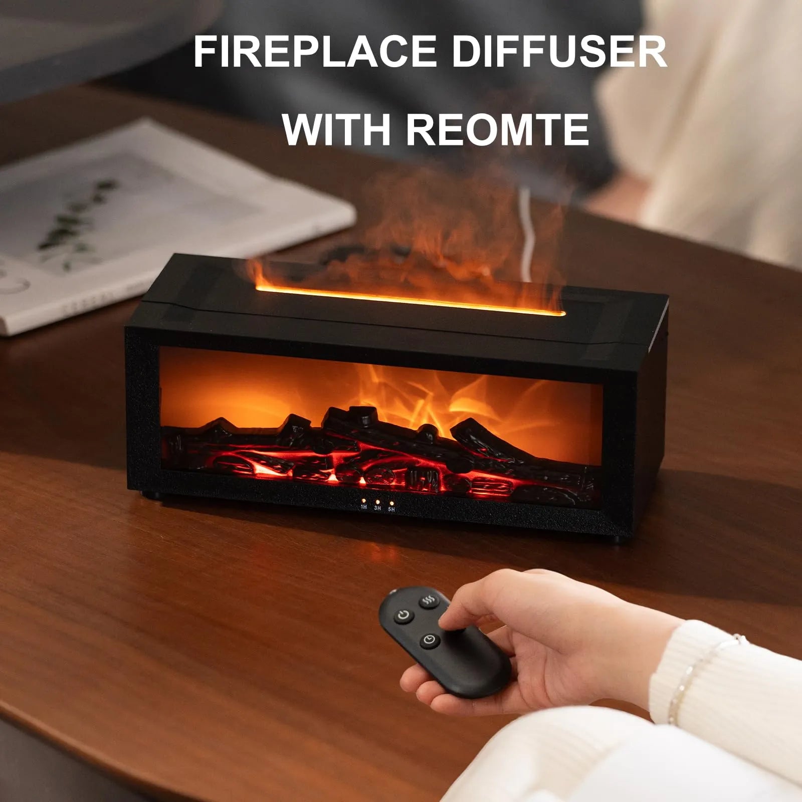 Mroace Fireplace Ultrasonic Aroma Diffuser Humidifier