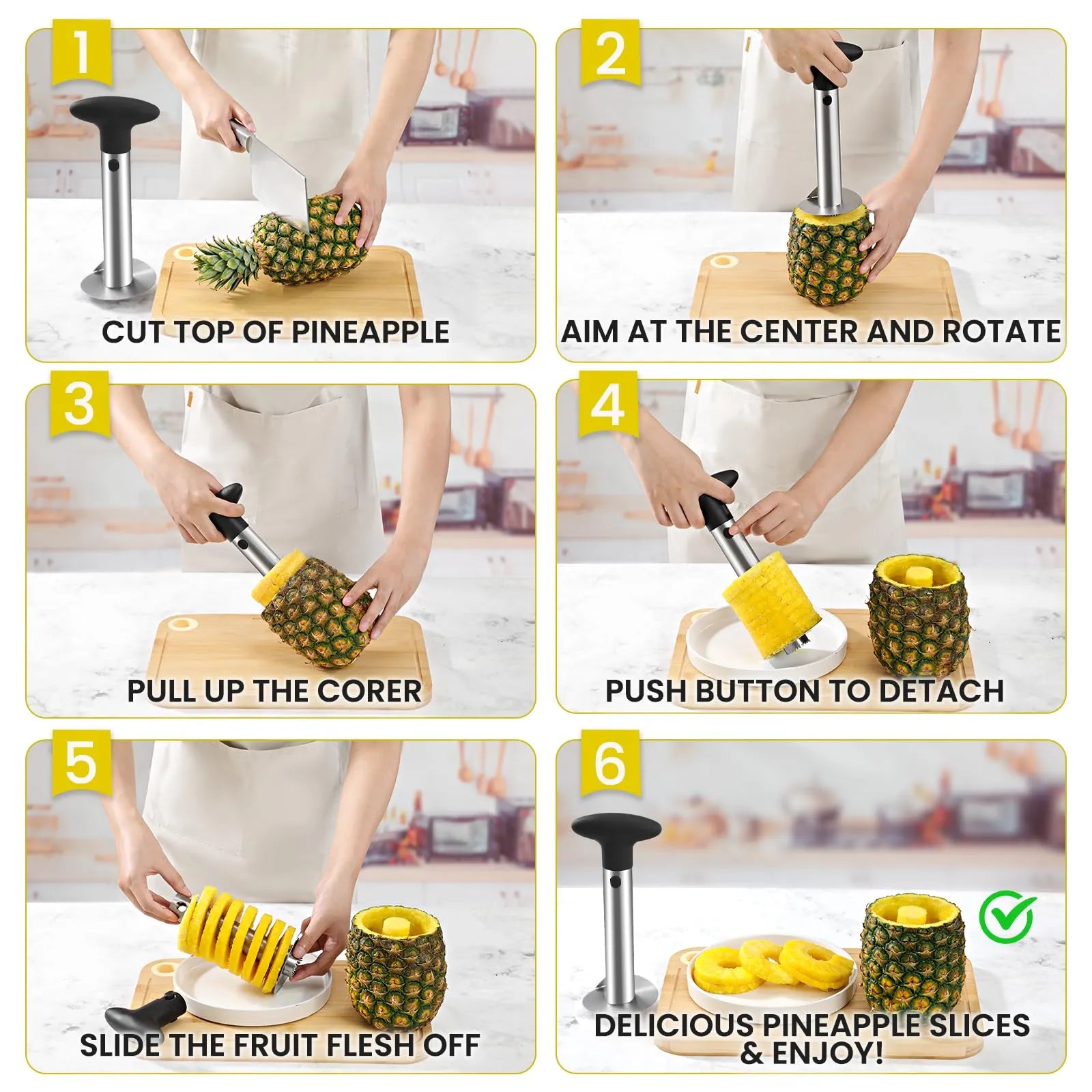 Mroace Stainless Steel Pineapple Corer Slicer