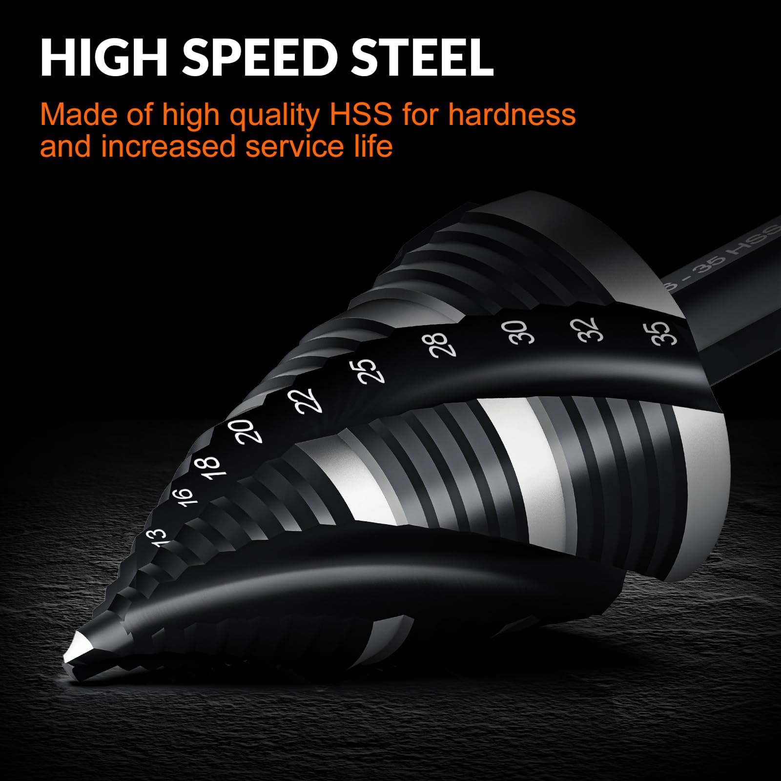 Mroace Spiral Flute HSS Step Drill Bit Set