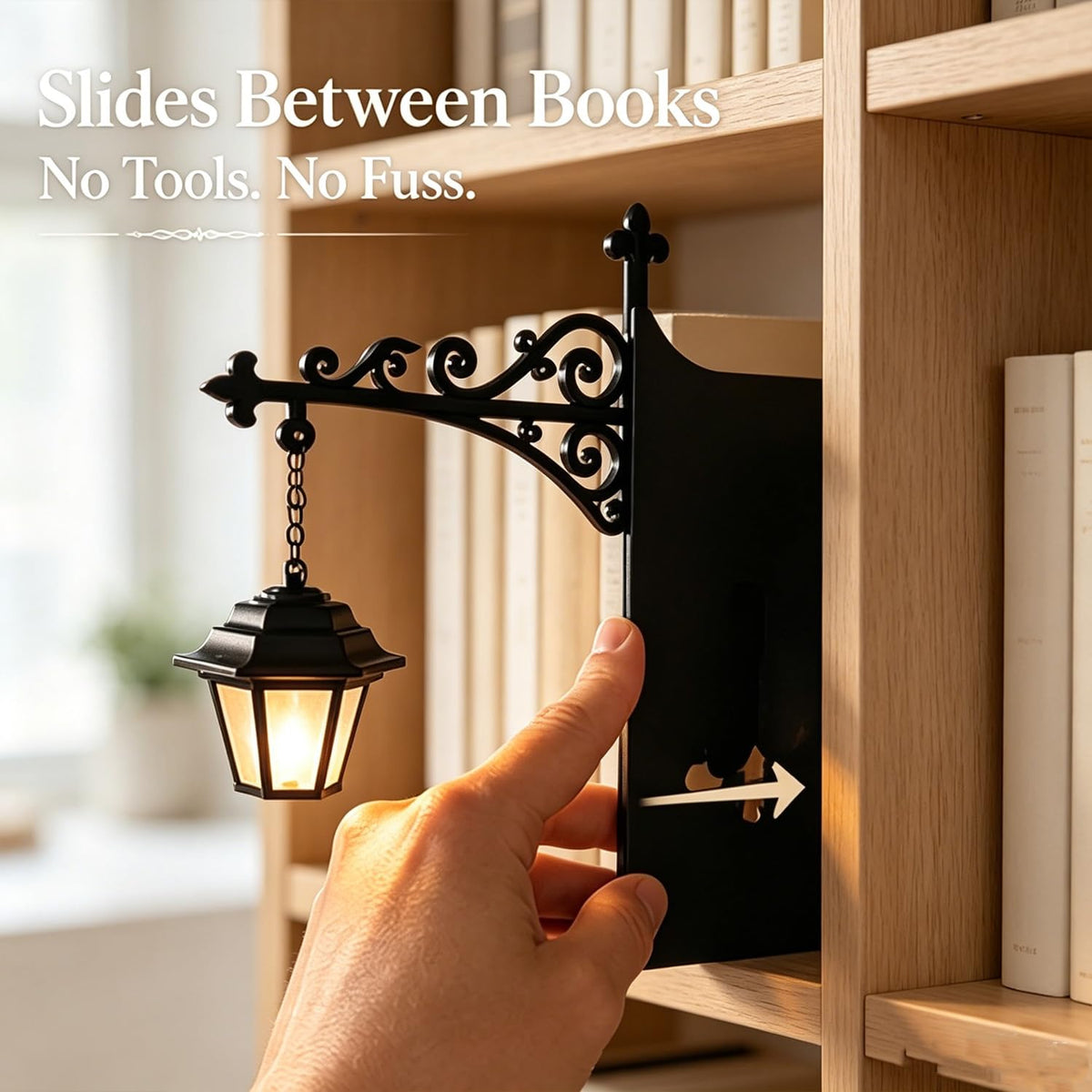 Mroace Antique LED Library Lantern Bookshelf Light