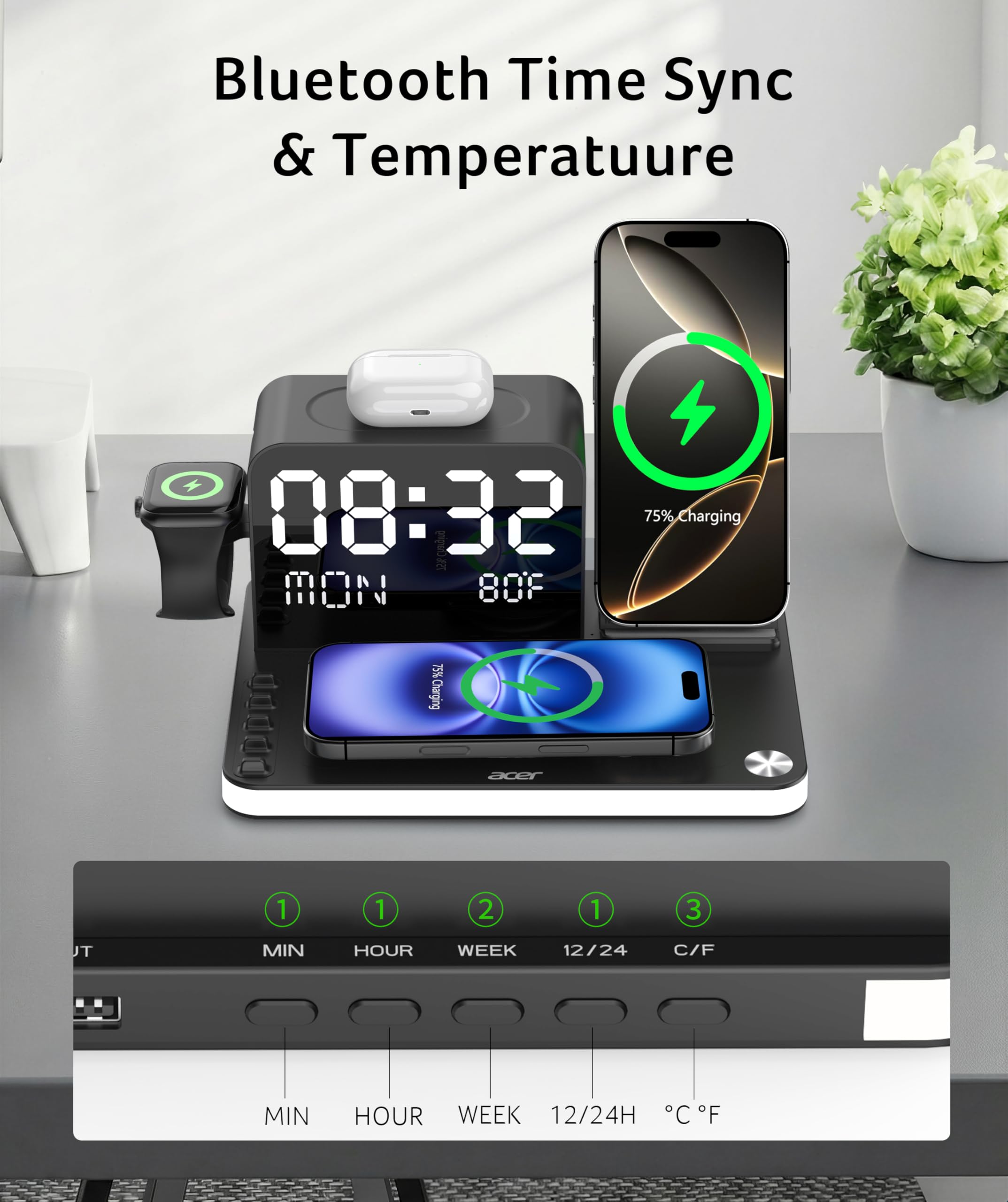 Mroace 7-in-1 Wireless Charging Station