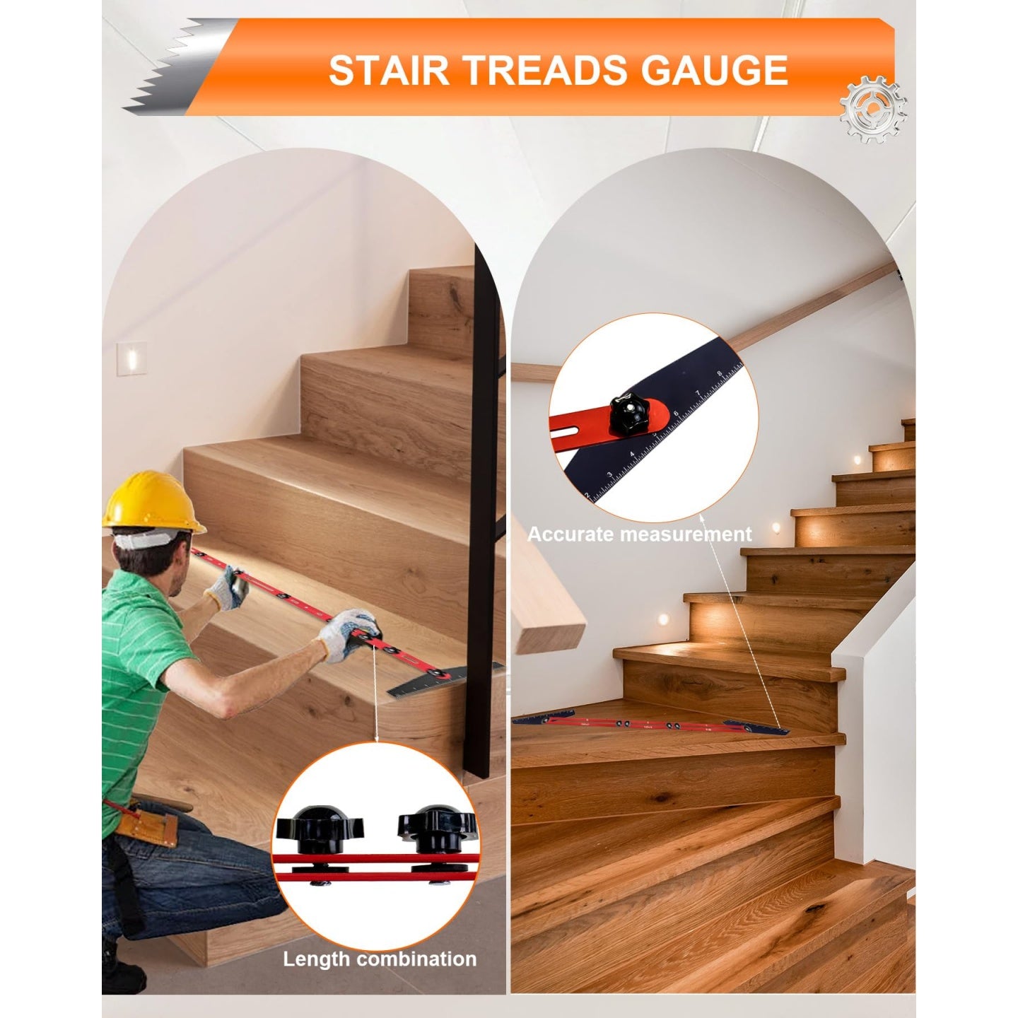 Mroace Aluminum Alloy Adjustable Stair Tread Tool