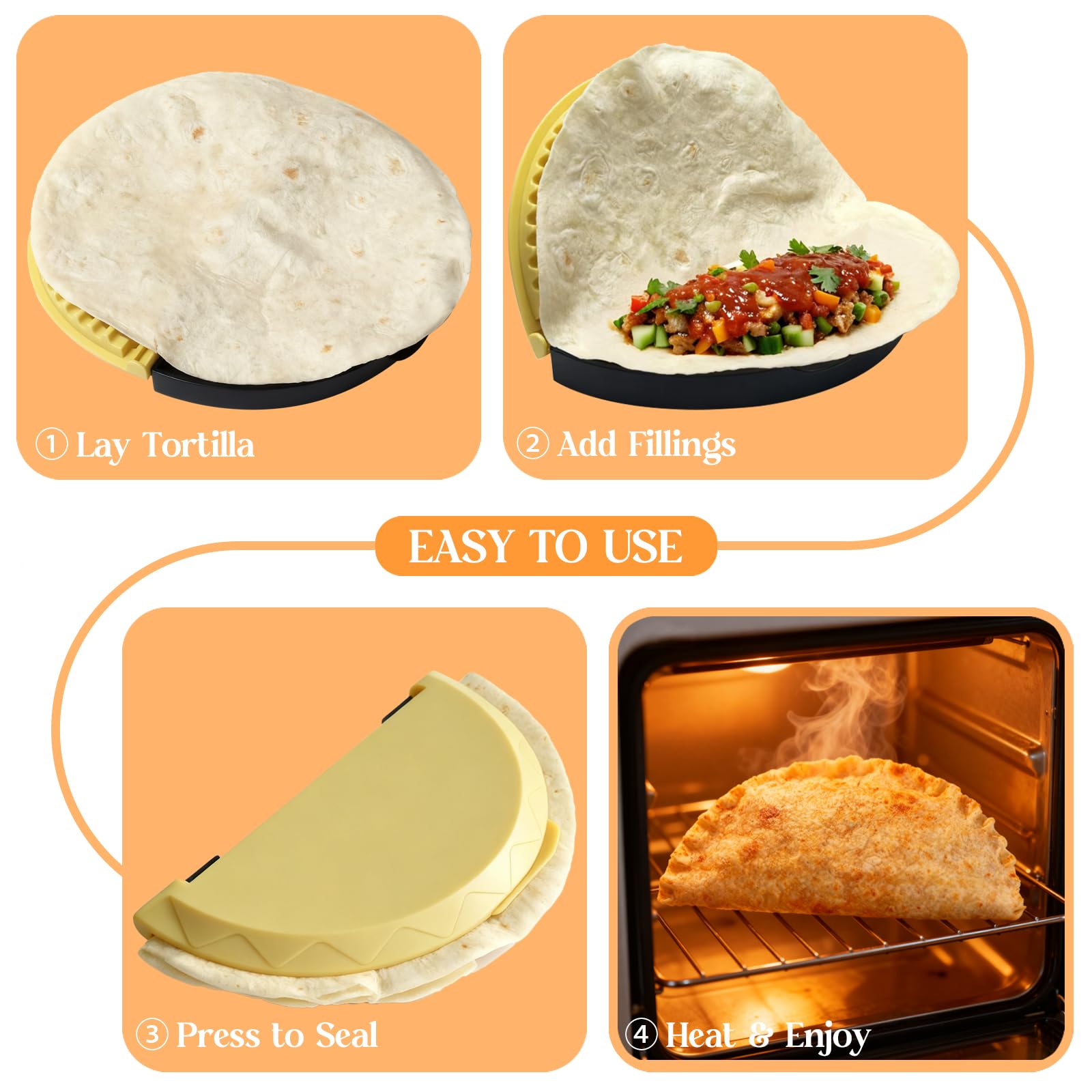Mroace 3-in-1 Tortilla Sealer & Crimper Press