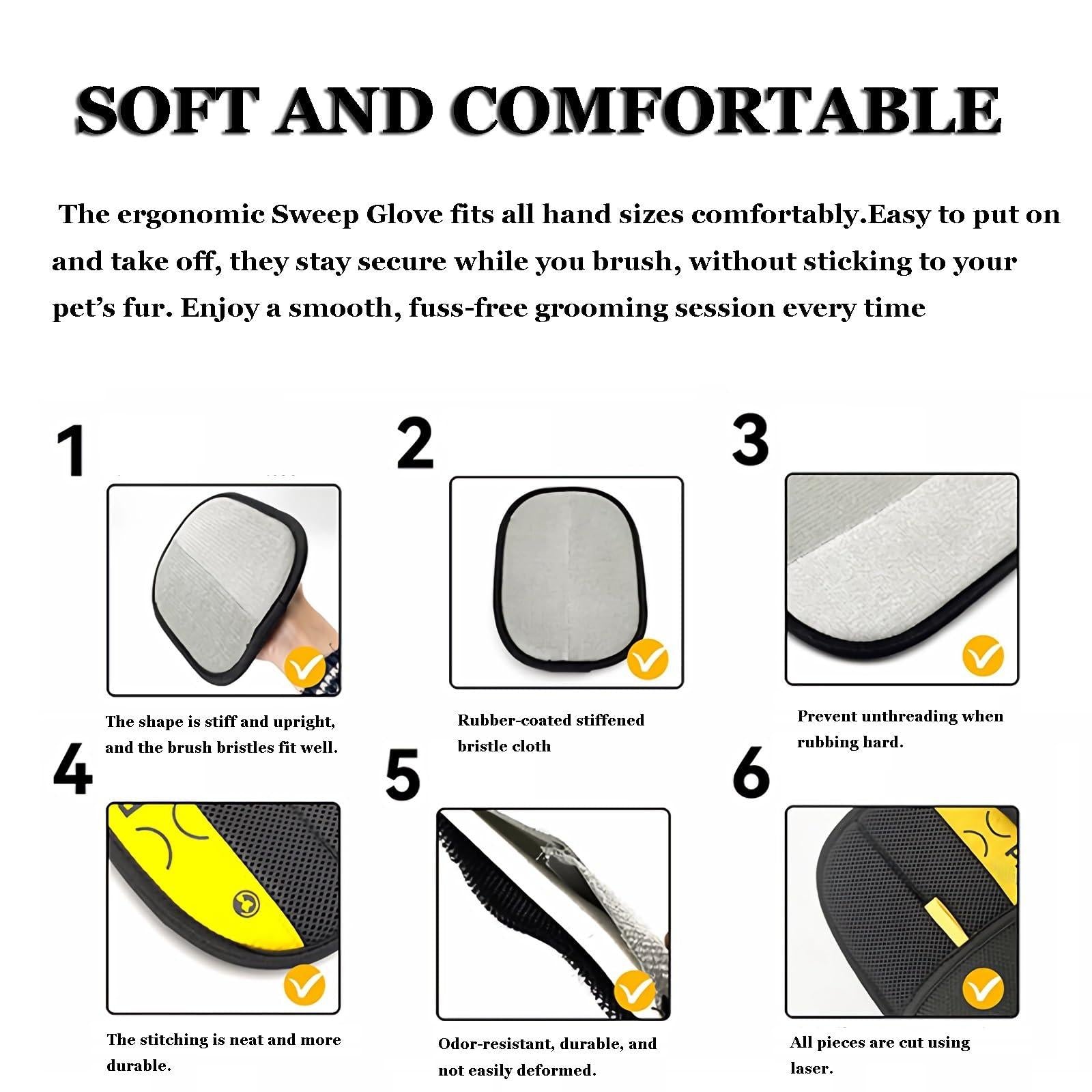 Mroace Pet Hair Removal Grooming Gloves