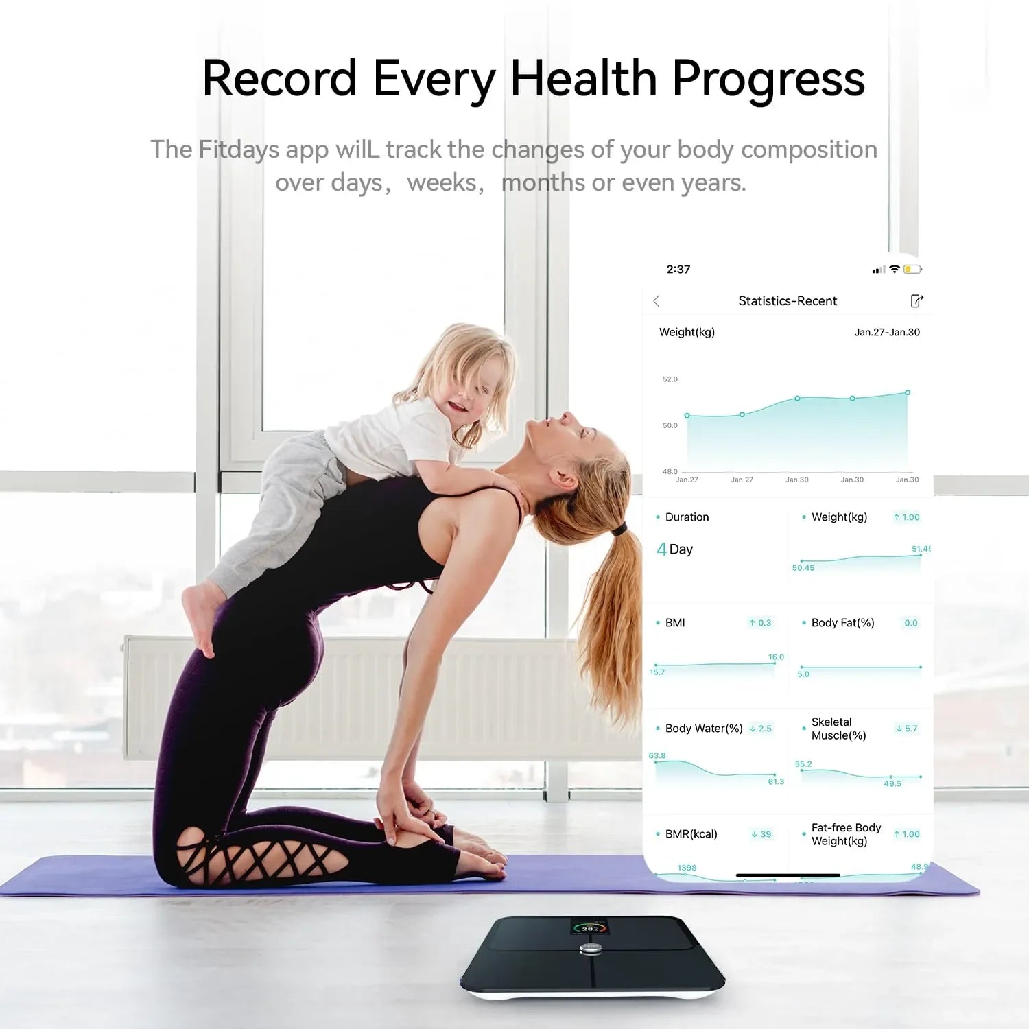 Mroace High-Accuracy Bluetooth Body Fat Smart Scale - MROACE
