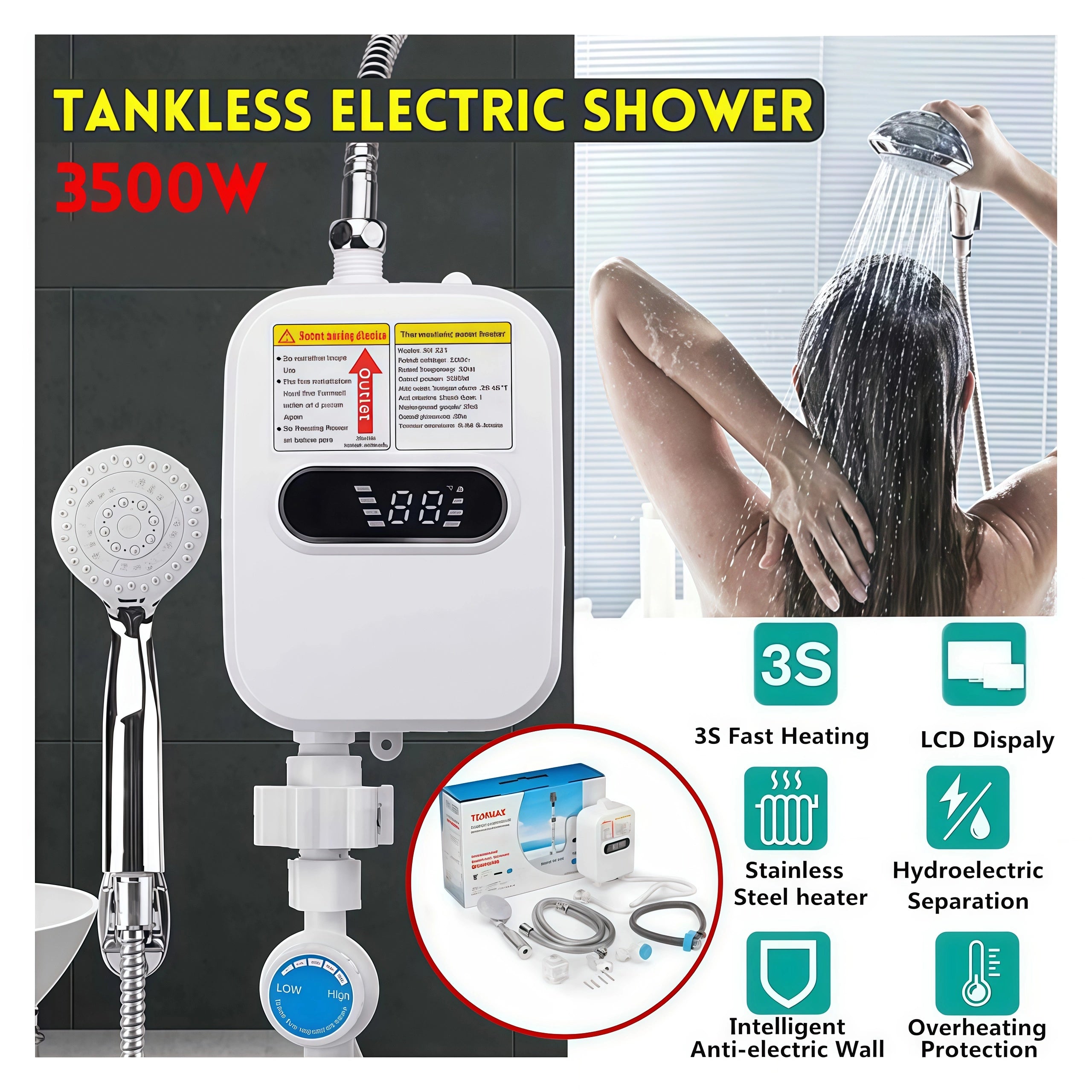 Mroace Instant Heating Electric Water Heater