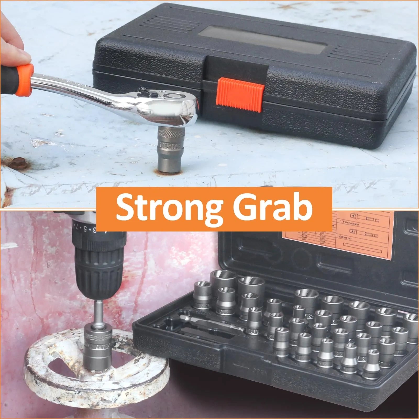 Mroace 32PCS Impact Bolt Extractor Socket Set