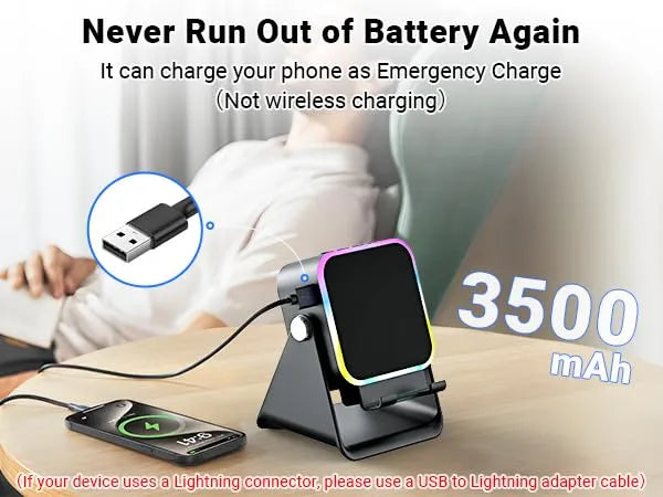 Mroace 5-in-1 Wireless Induction Bluetooth Speaker with Phone Stand