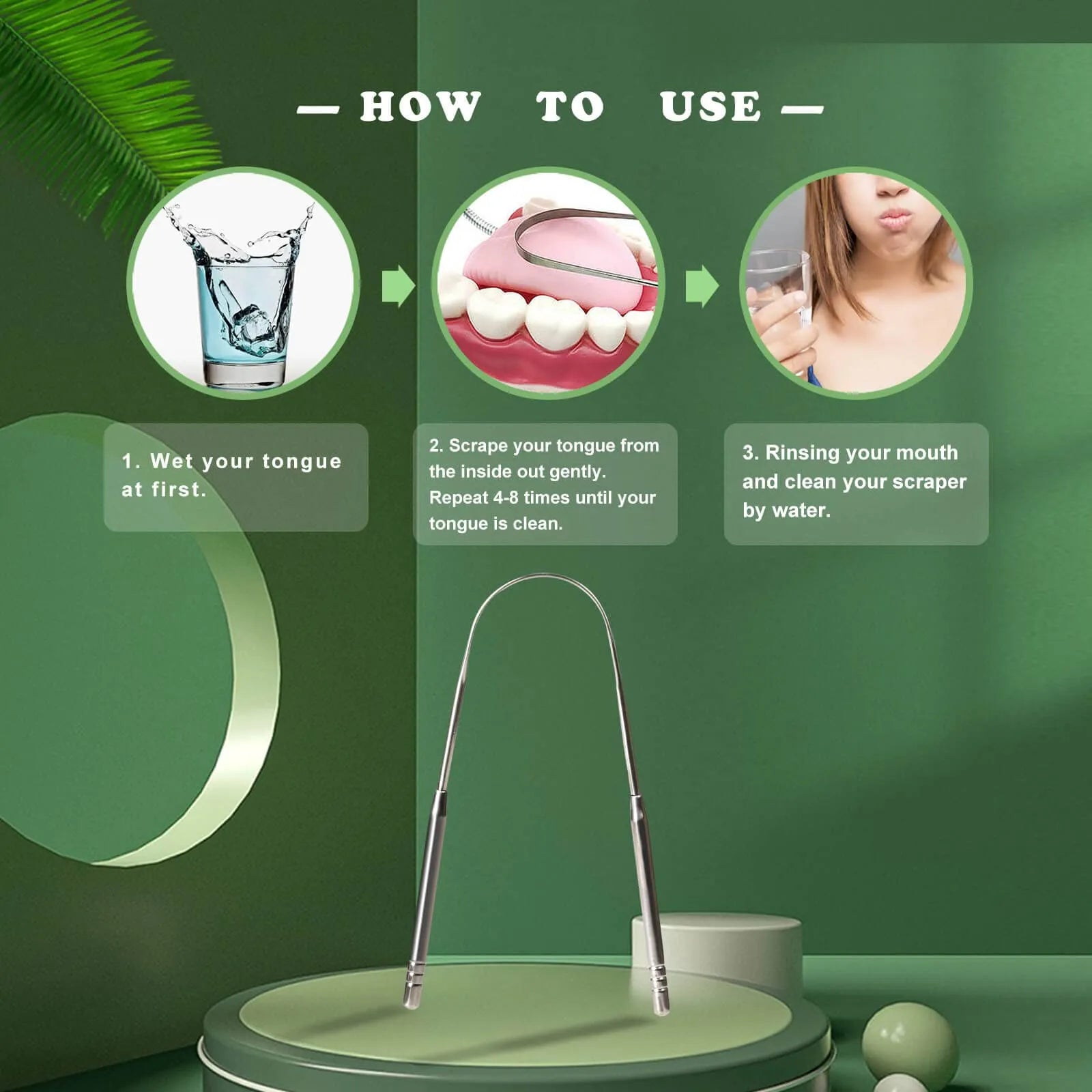 Mroace Stainless Steel Tongue Cleaning Tool