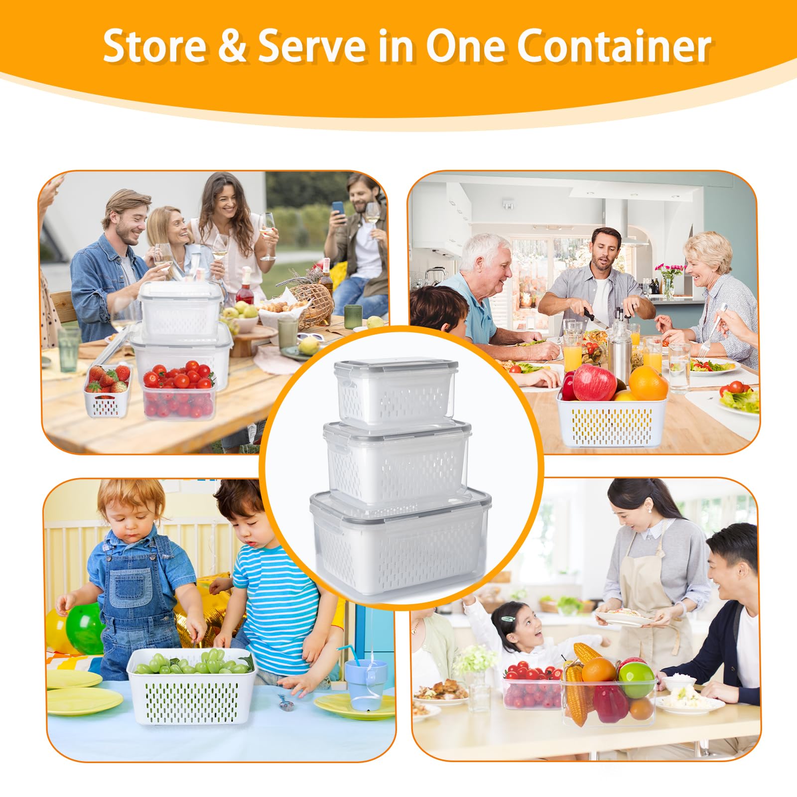 Mroace Produce Saver Containers Set