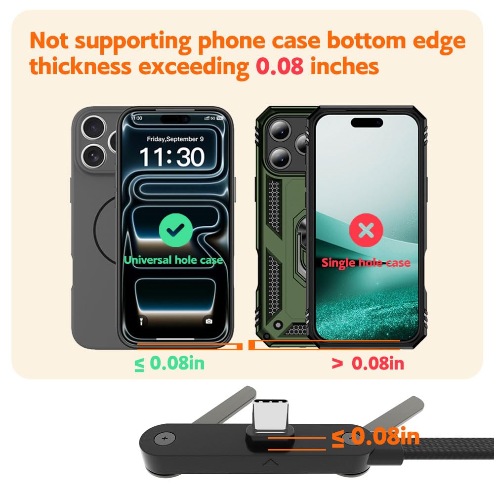 Mroace Fast Charging USB C Phone Stand Cable
