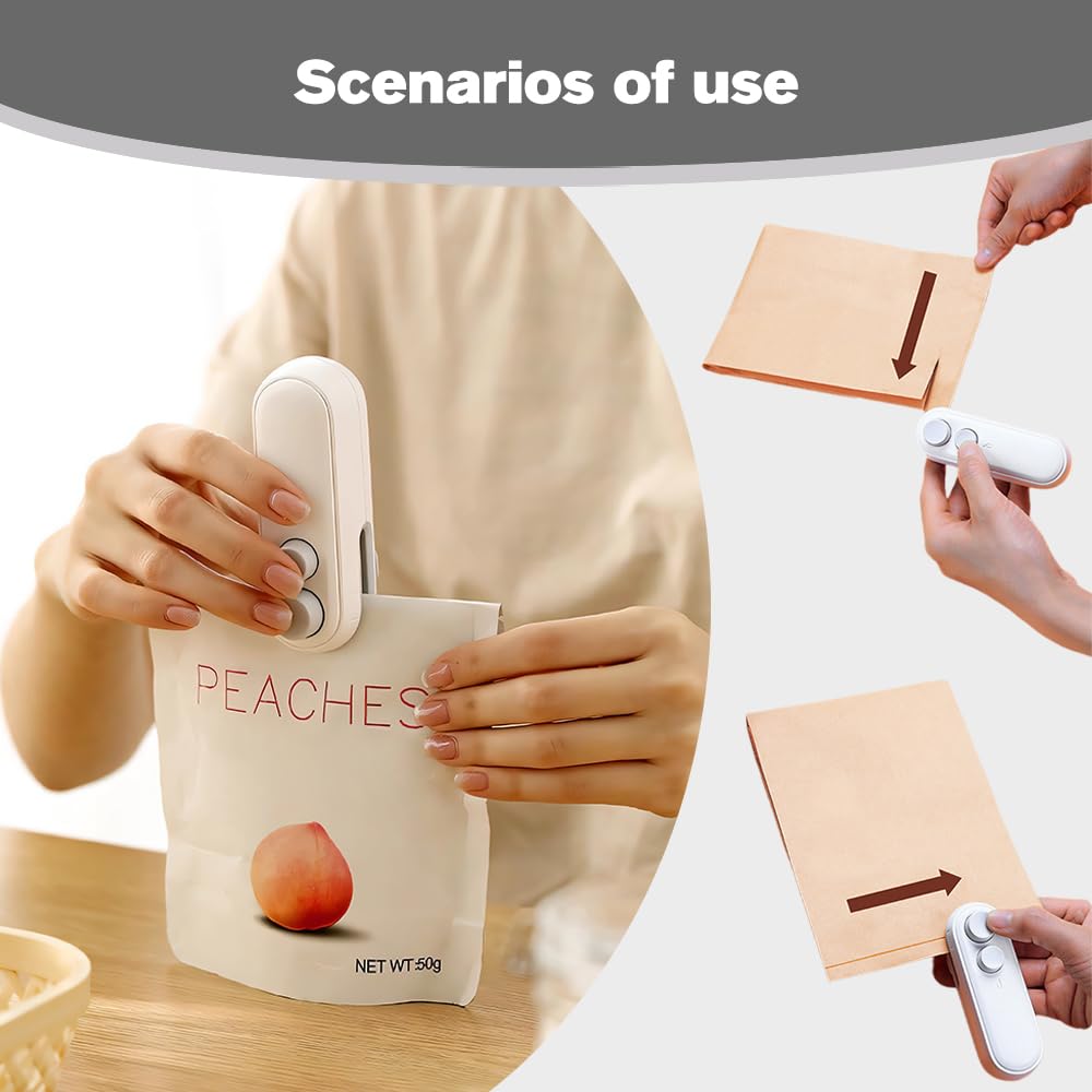 Mroace 2 in 1 Mini Bag Sealer with Cutter