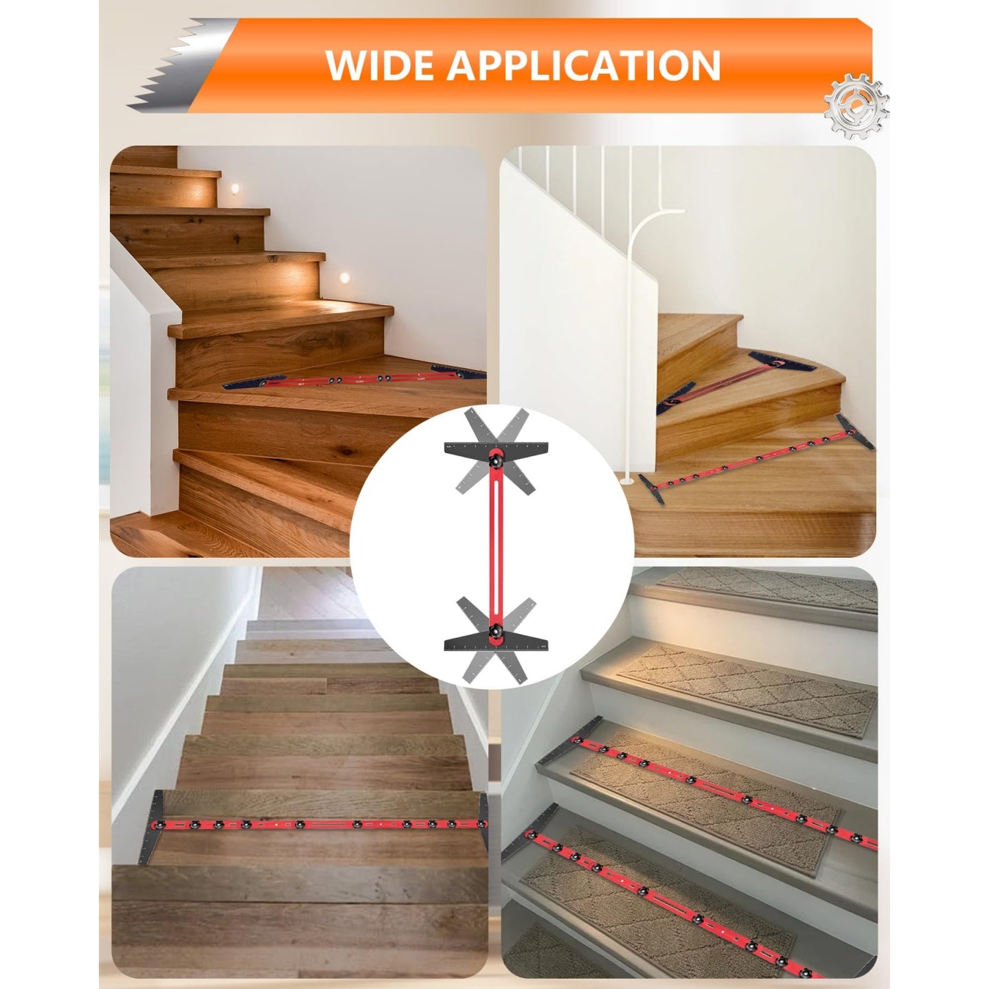 Mroace Aluminum Alloy Adjustable Stair Tread Tool