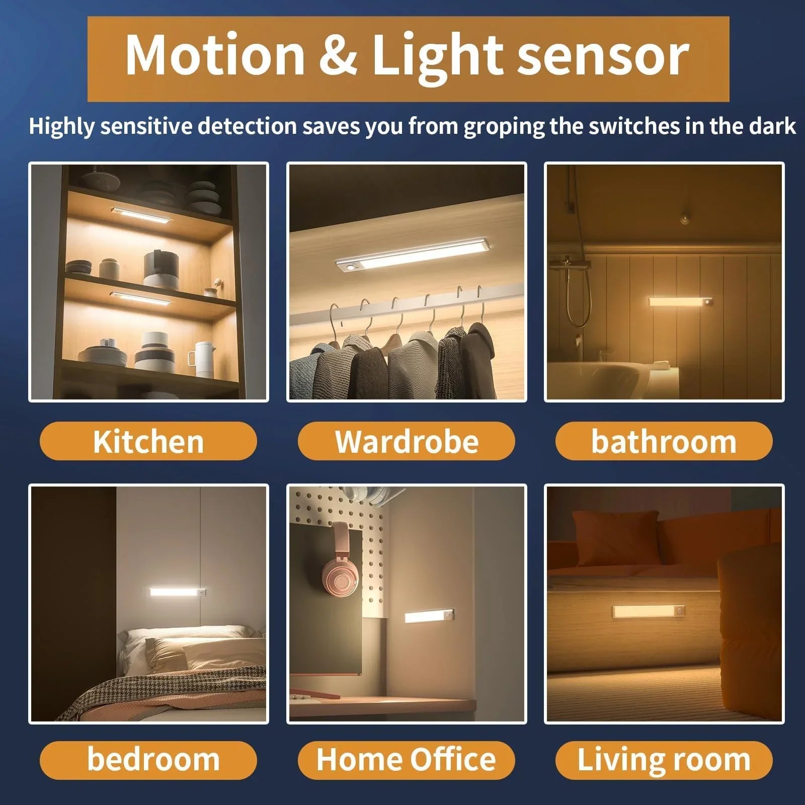 Mroace Rechargeable Motion Sensor LED Closet Light - MROACE