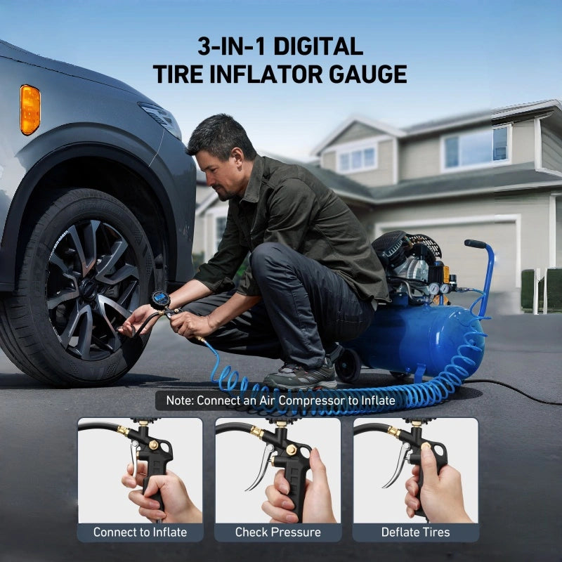 Mroace Heavy-Duty Tire Pressure Gauge with Quick Connect Coupler