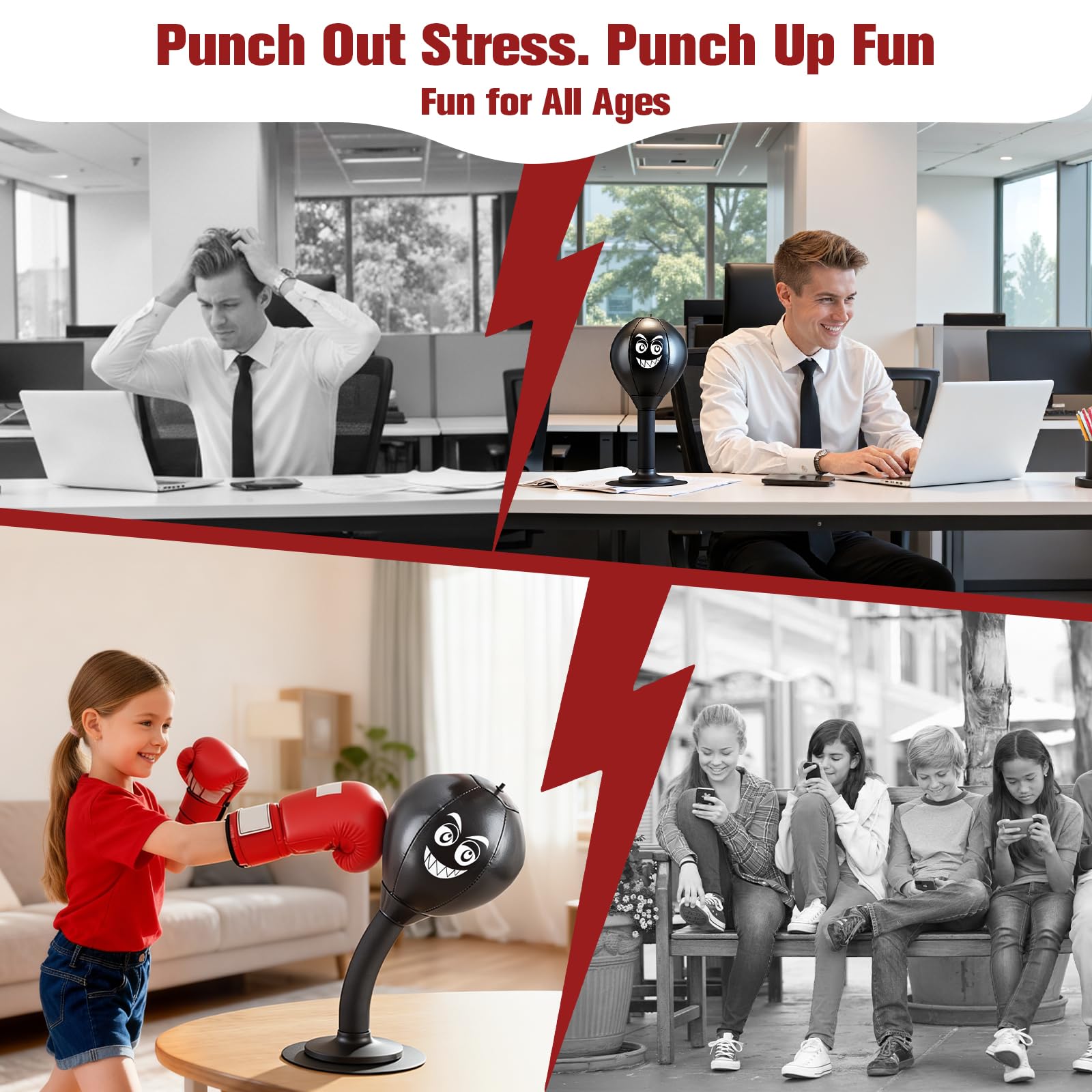Mroace Portable Desktop Stress Relief Punching Bag