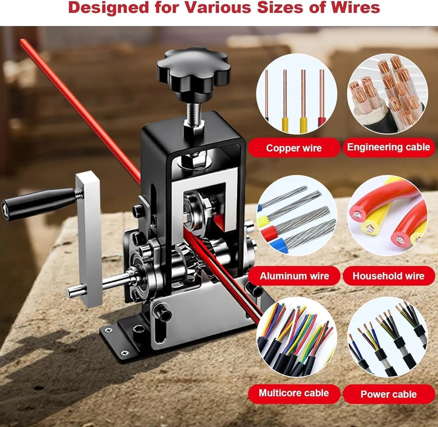 Mroace Automatic Drill Powered Copper Wire Stripper Machine
