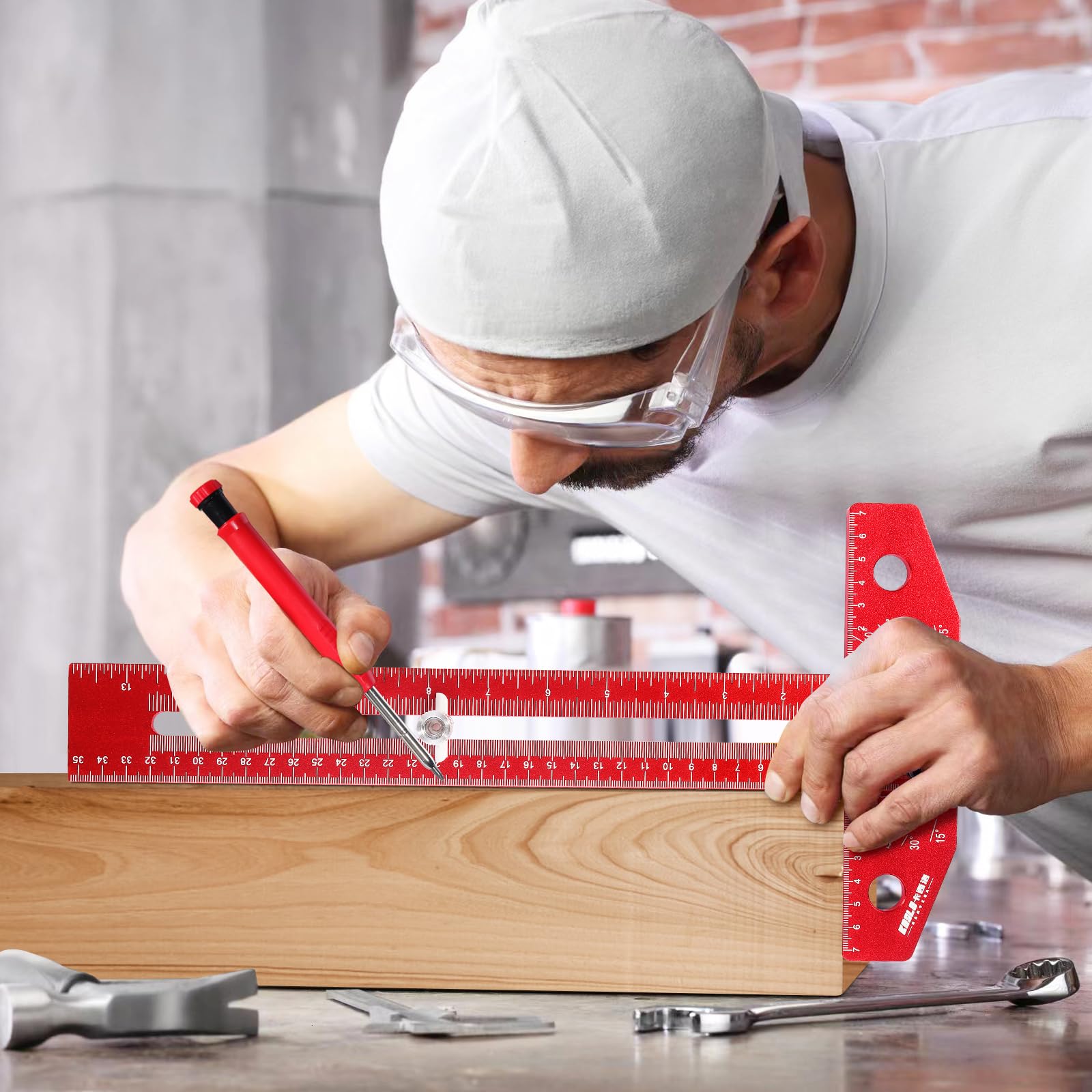 Mroace Adjustable Woodworking Marking Ruler