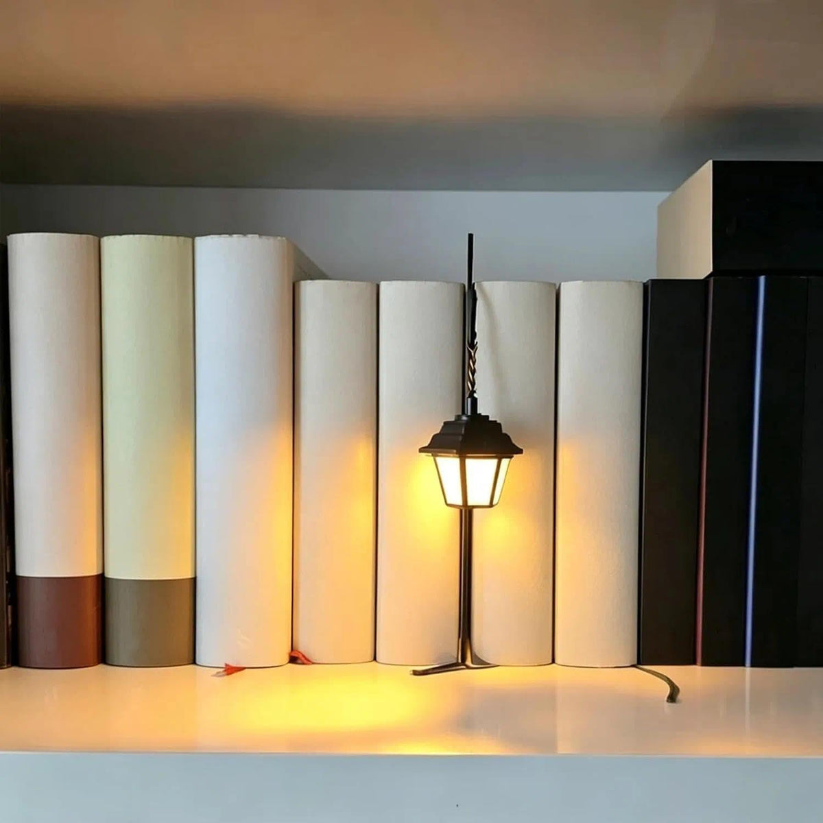 Mroace Antique LED Library Lantern Bookshelf Light