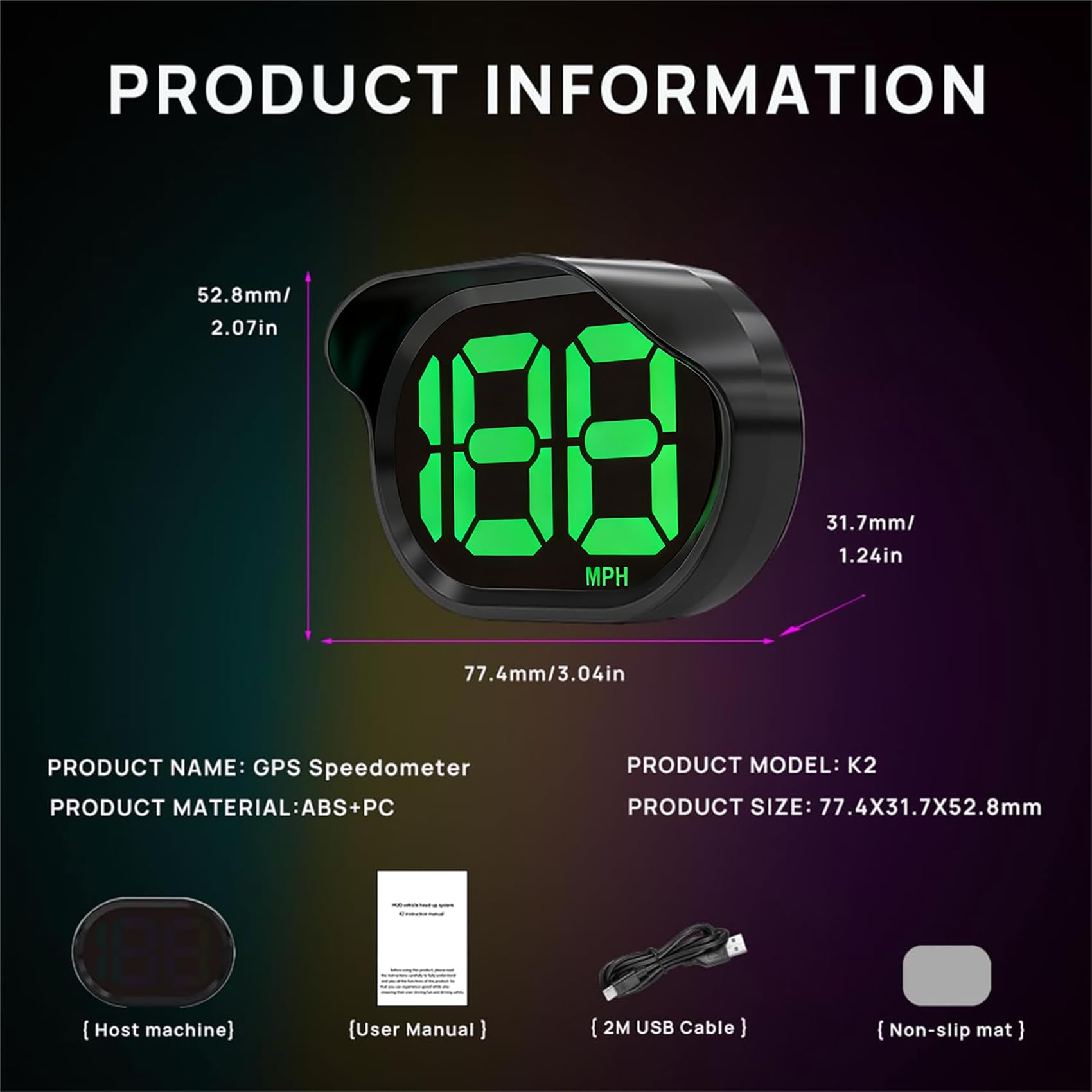 Mroace GPS Digital Speedometer for Car MPH