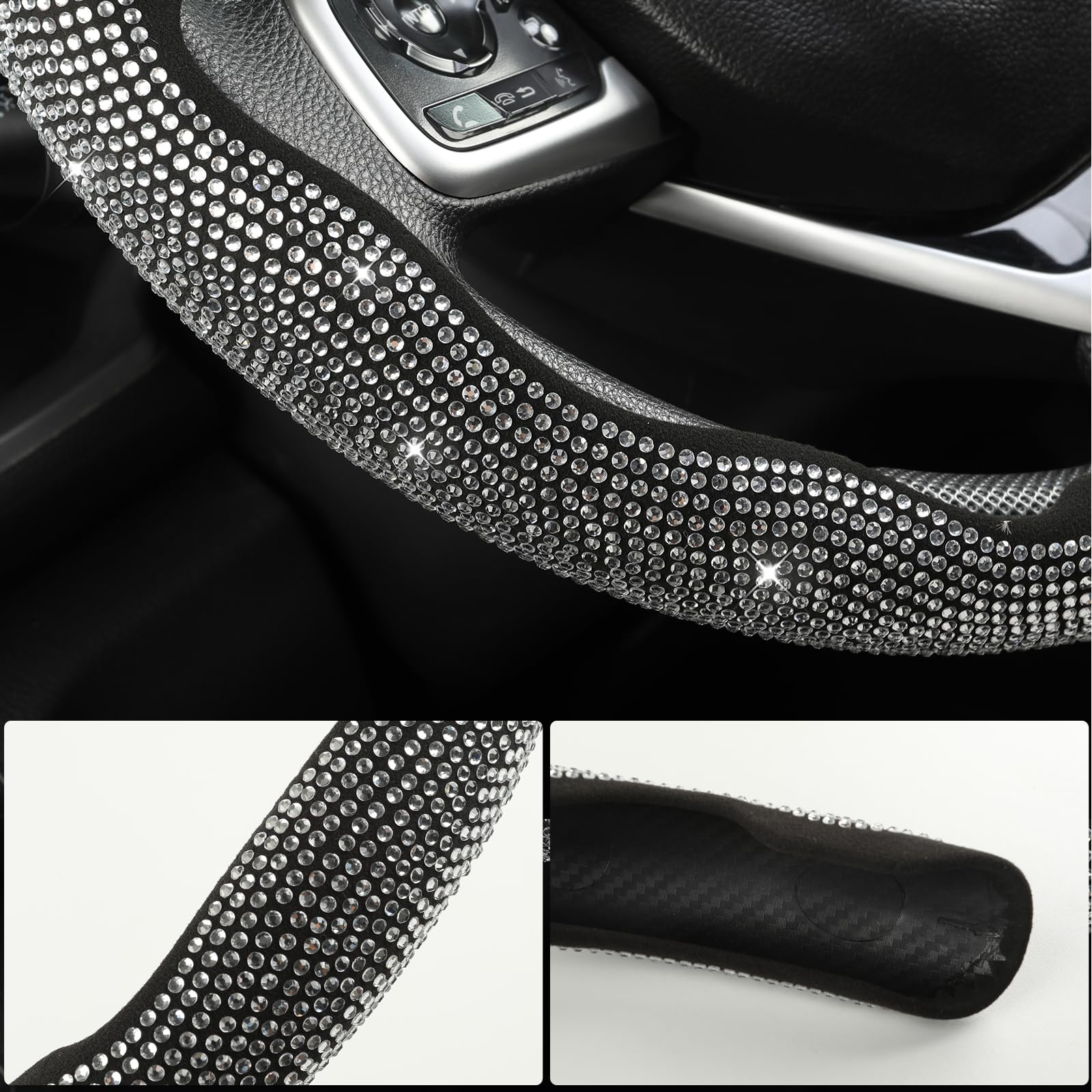 Mroace Diamond Bling Car Steering Wheel Cover