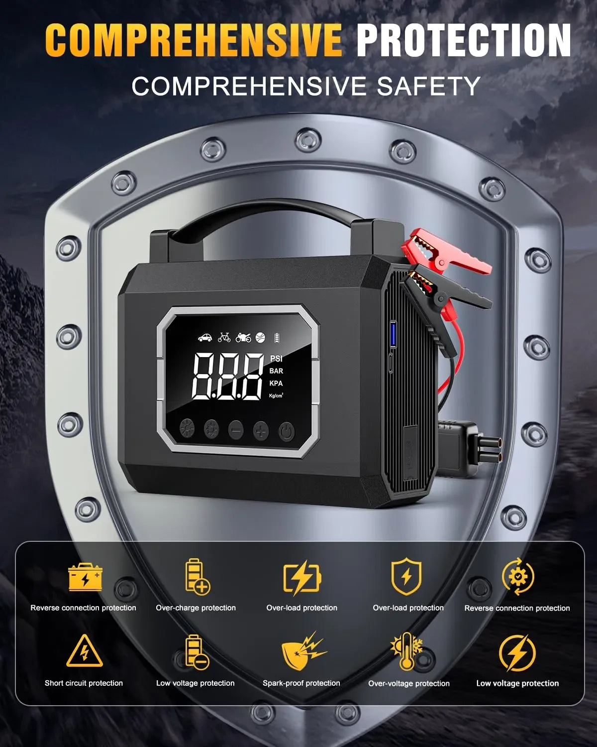 Mroace 4000A Jump Starter with Air Compressor - MROACE