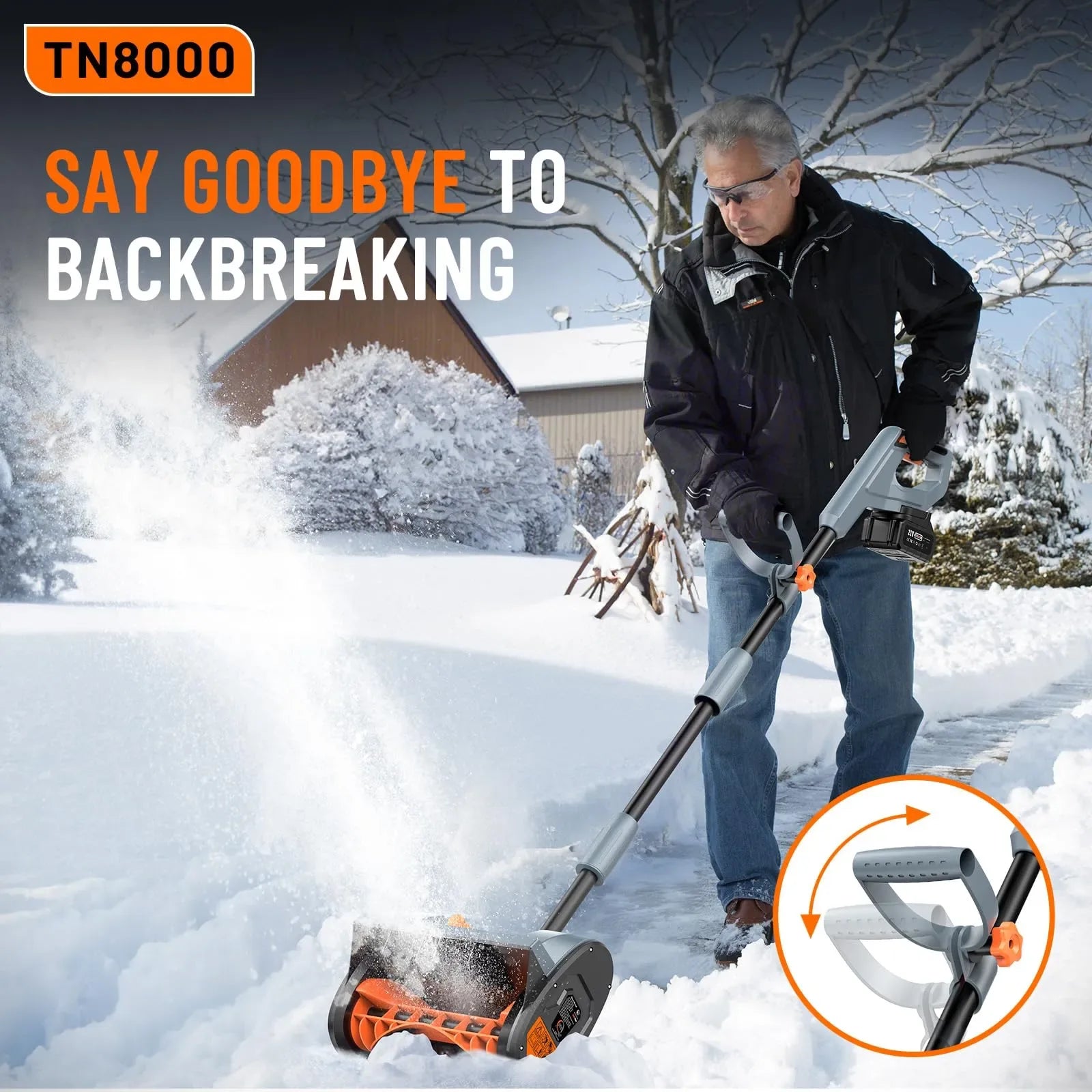 Mroace Cordless 8000mAh Electric Snow Shovel - MROACE