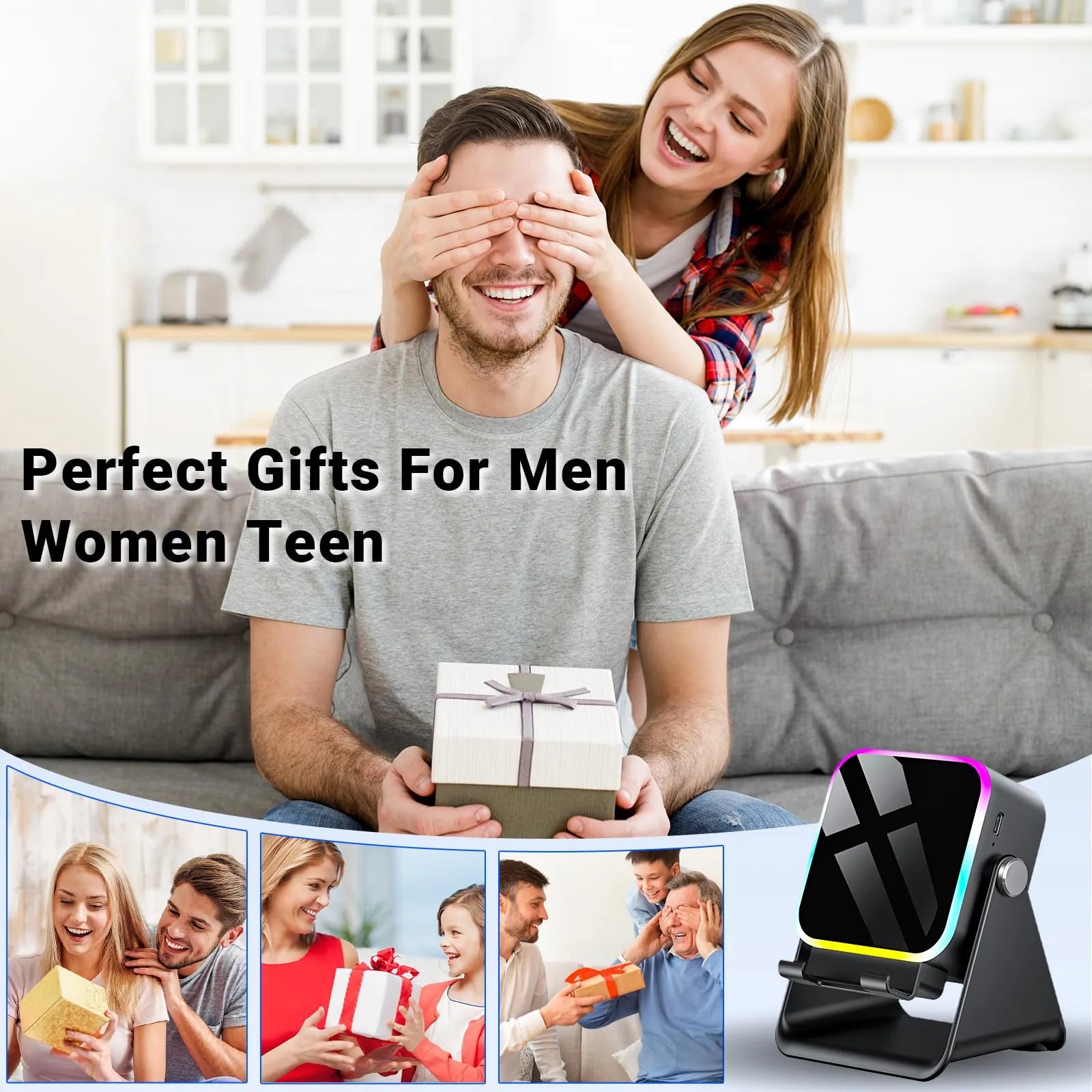 Mroace 5-in-1 Wireless Induction Bluetooth Speaker with Phone Stand