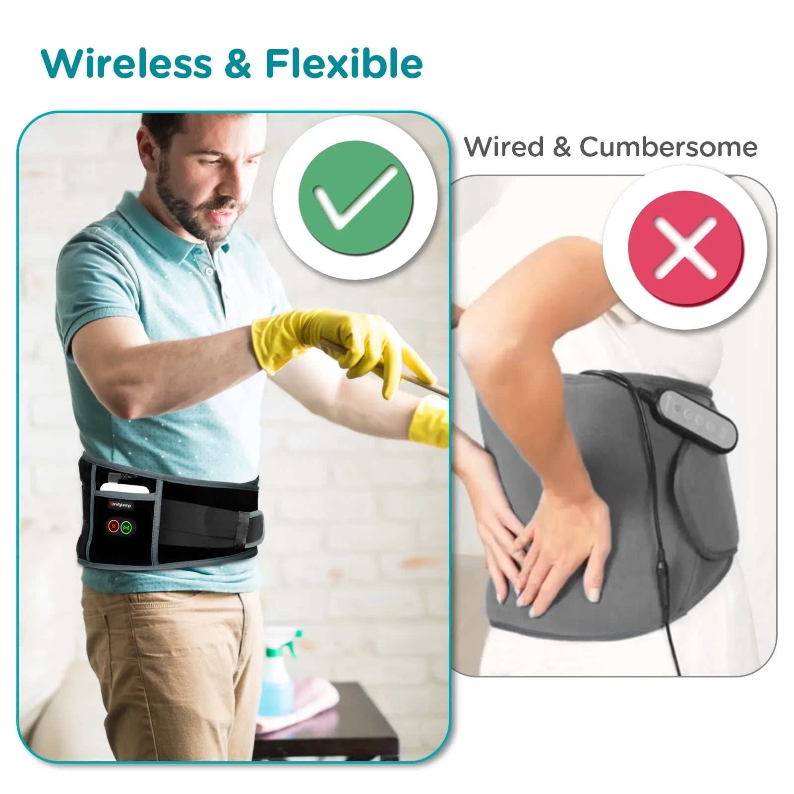 Mroace Cordless Heated Massage Pad