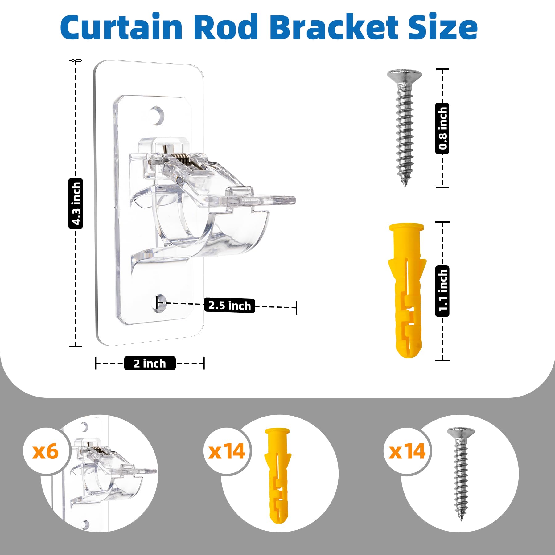 Mroace No Drill Self Adhesive Curtain Rod Holders
