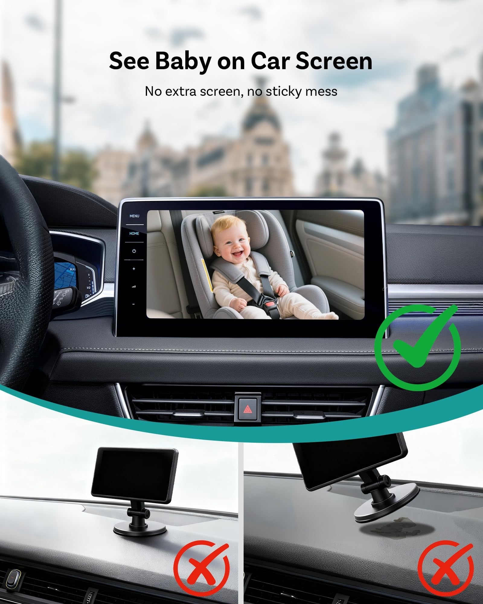 Mroace Adhesive Mount Cabin Care Car Camera