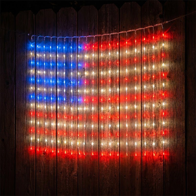 ❤️LIMITED-TIME 50% OFF!✨Patriotic Flag Net Lights – USB, Waterproof, 50,000-Hour✨