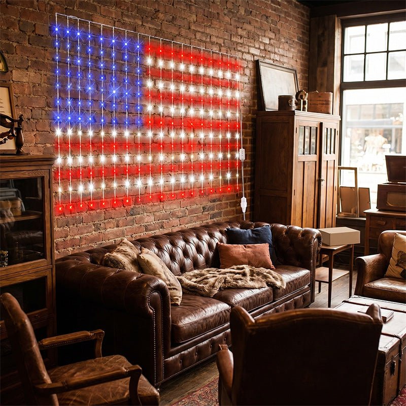 ❤️LIMITED-TIME 50% OFF!✨Patriotic Flag Net Lights – USB, Waterproof, 50,000-Hour✨